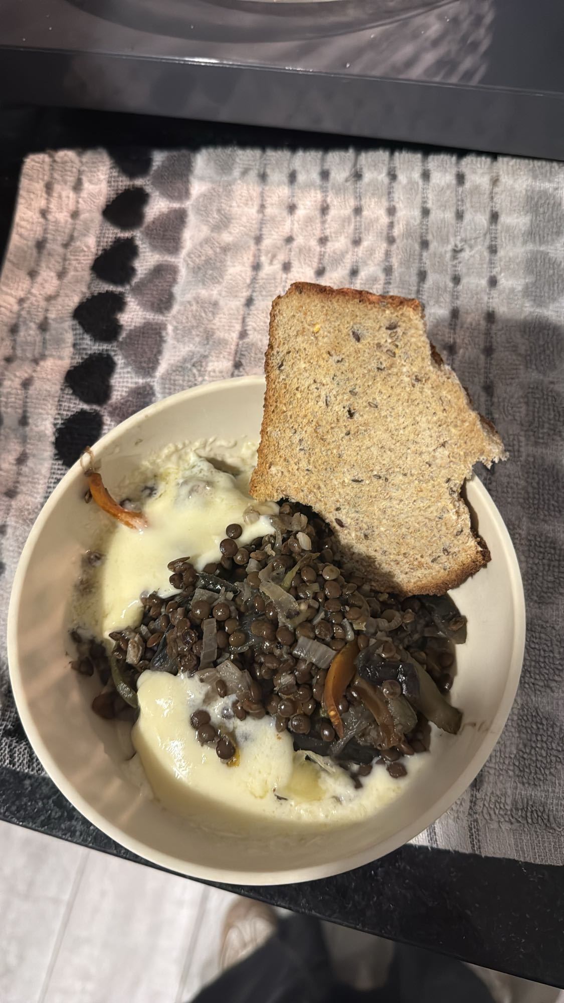 Lentejas con queso