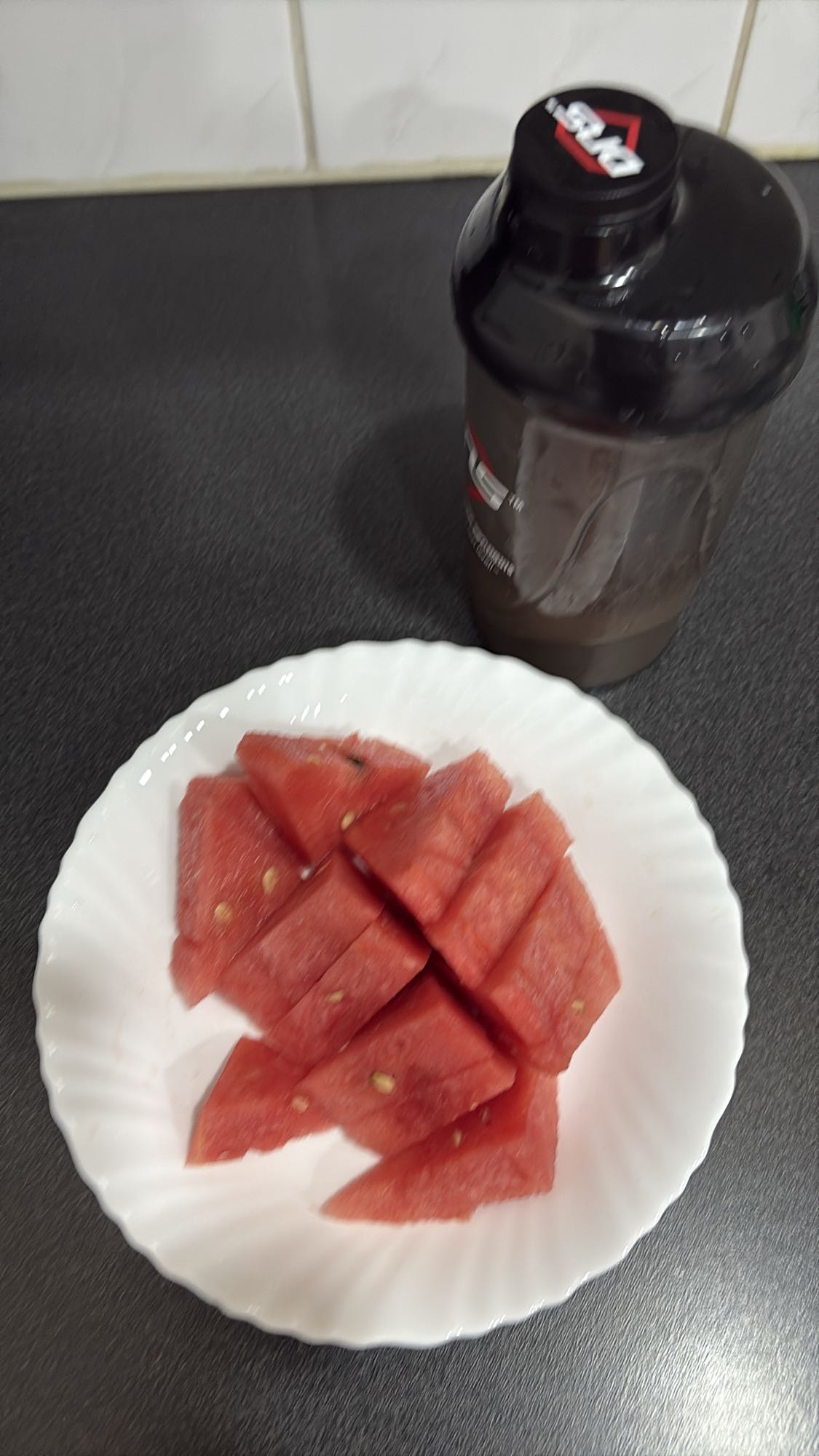 Vannmelon og proteinshake