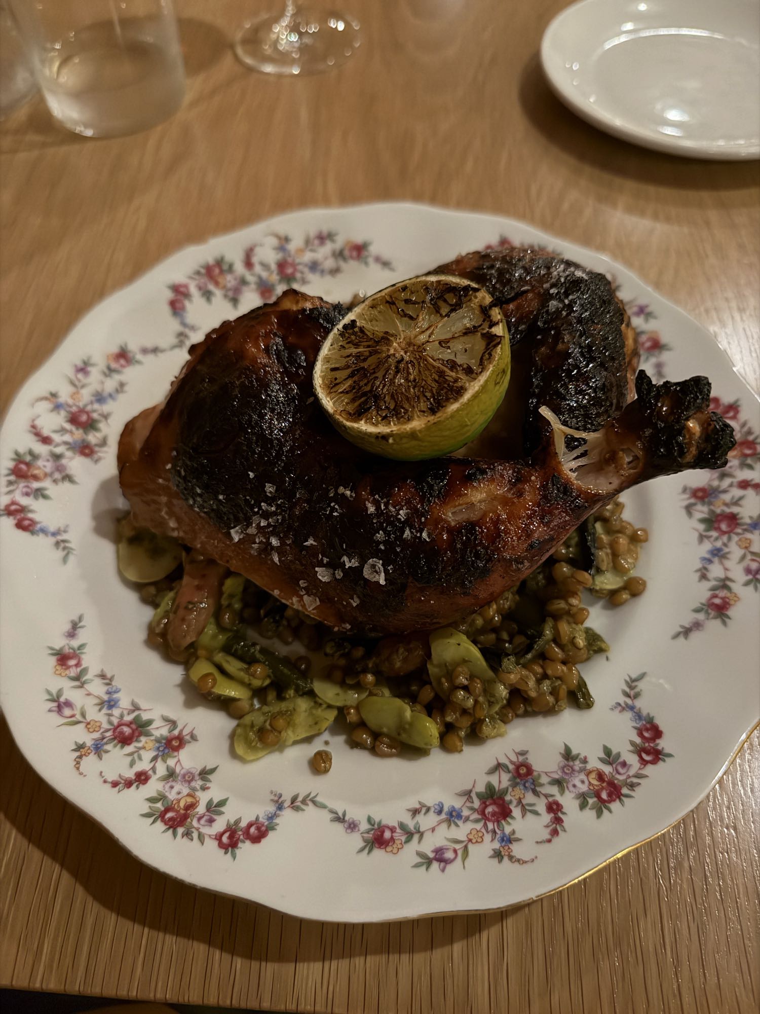 Pollo arrosto con lenticchie