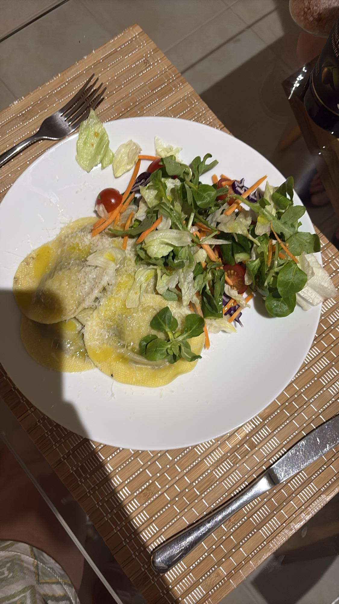 Ravioli with Side Salad