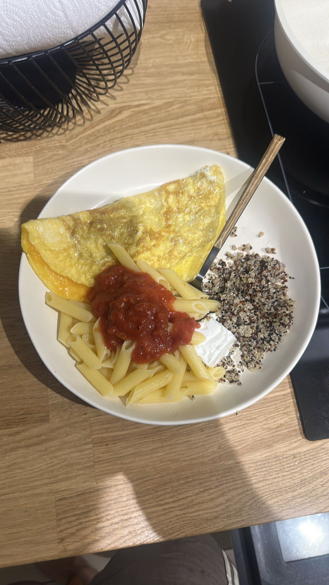 Omelette pâtes quinoa
