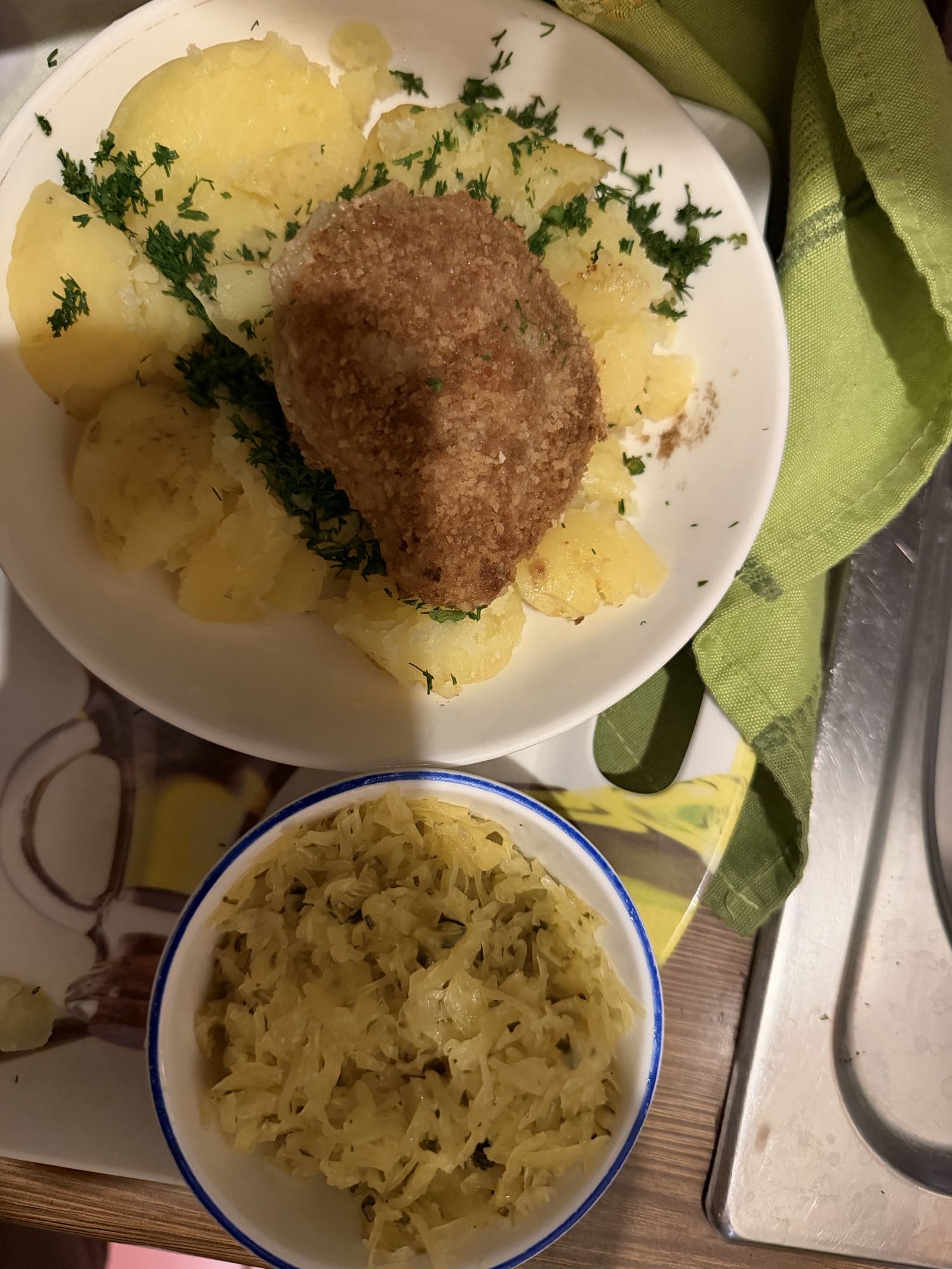 Kotlet z ziemniakami
