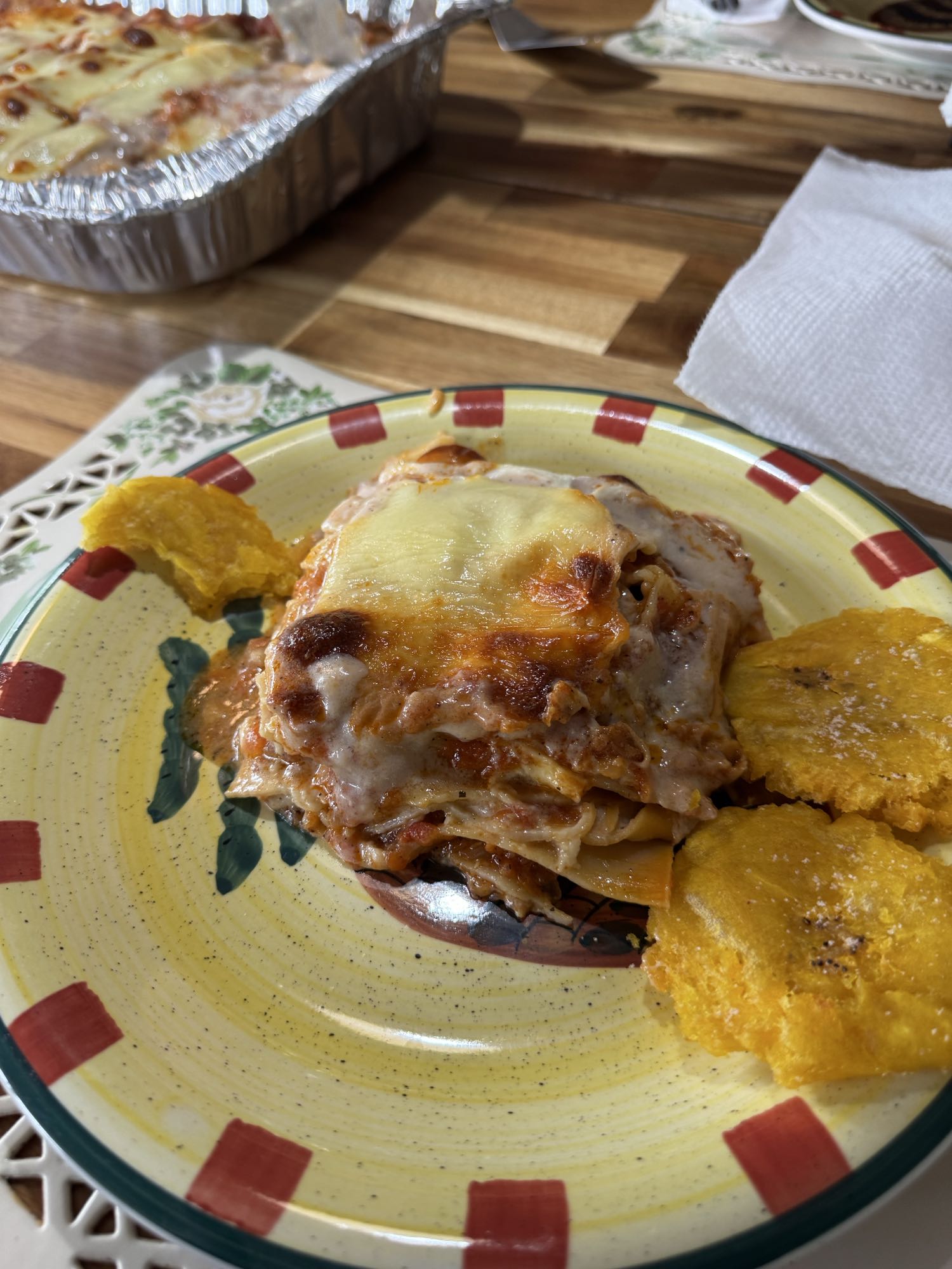 lasaña con tostones