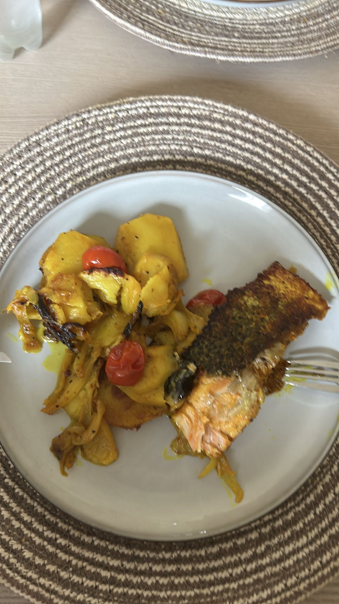Salmon with Roast Veg