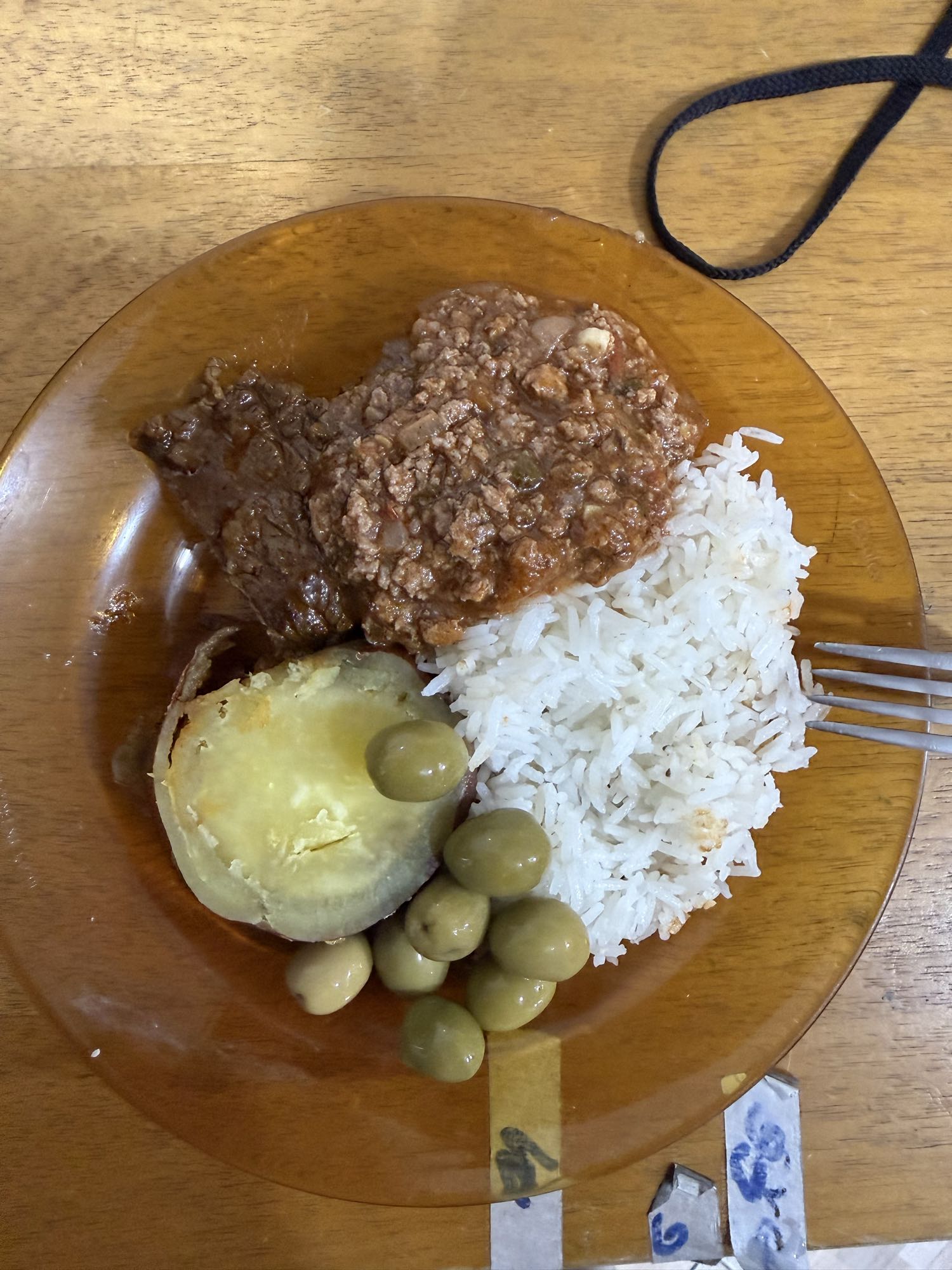 Arroz com carne e batata