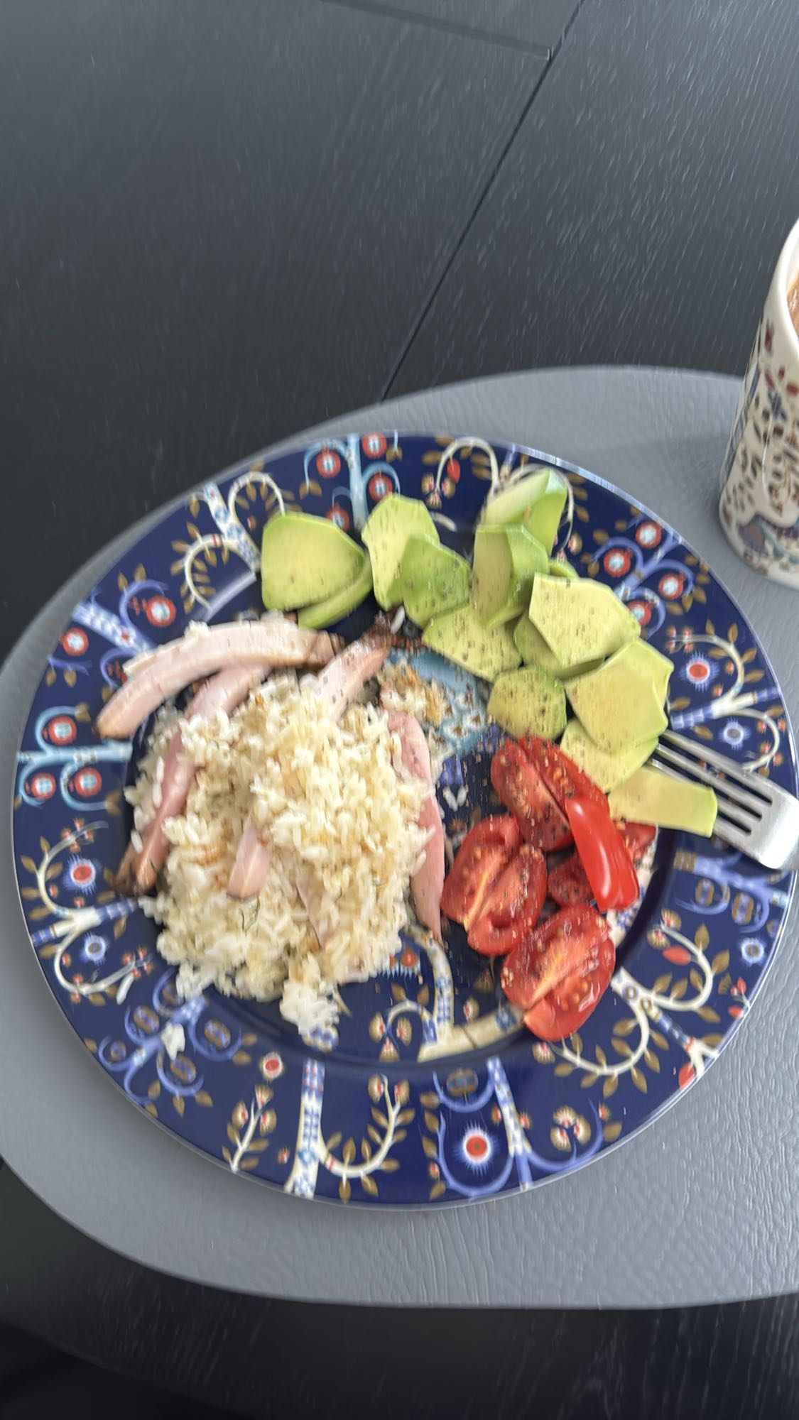 Rice Sausage Avocado Plate