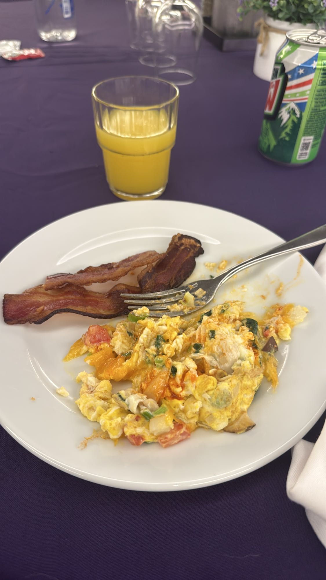 Large Scrambled Eggs and Bacon