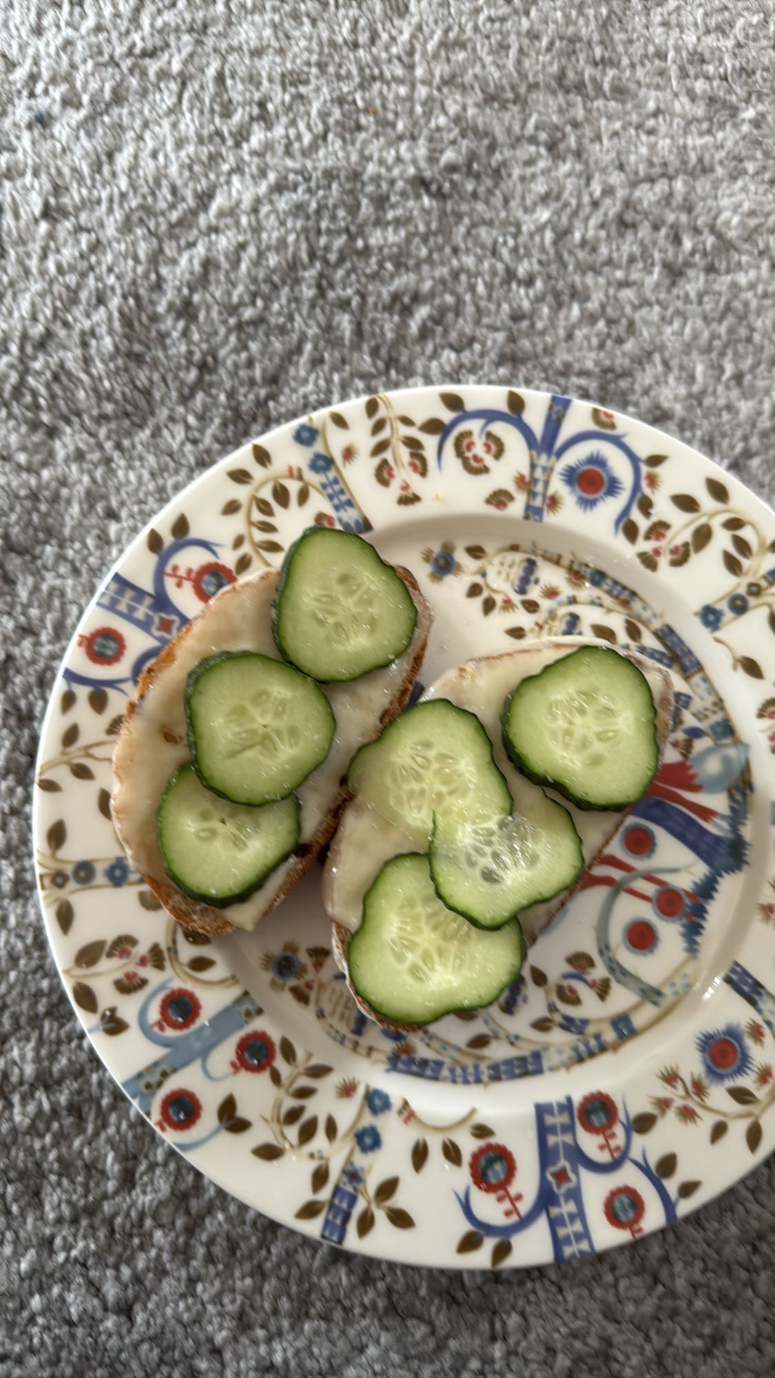 Cucumber Cheese Toast