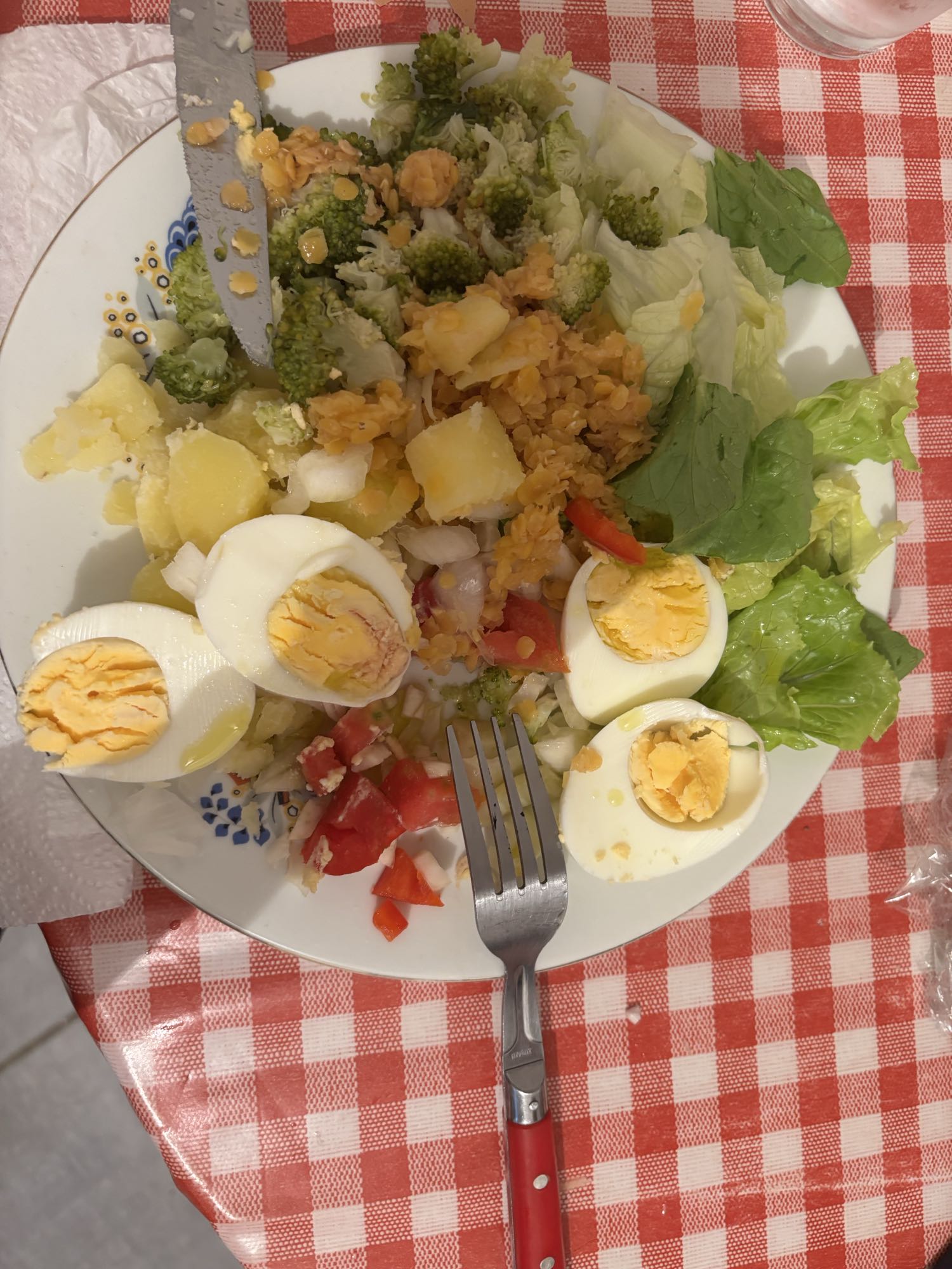 Salade de lentilles et œufs