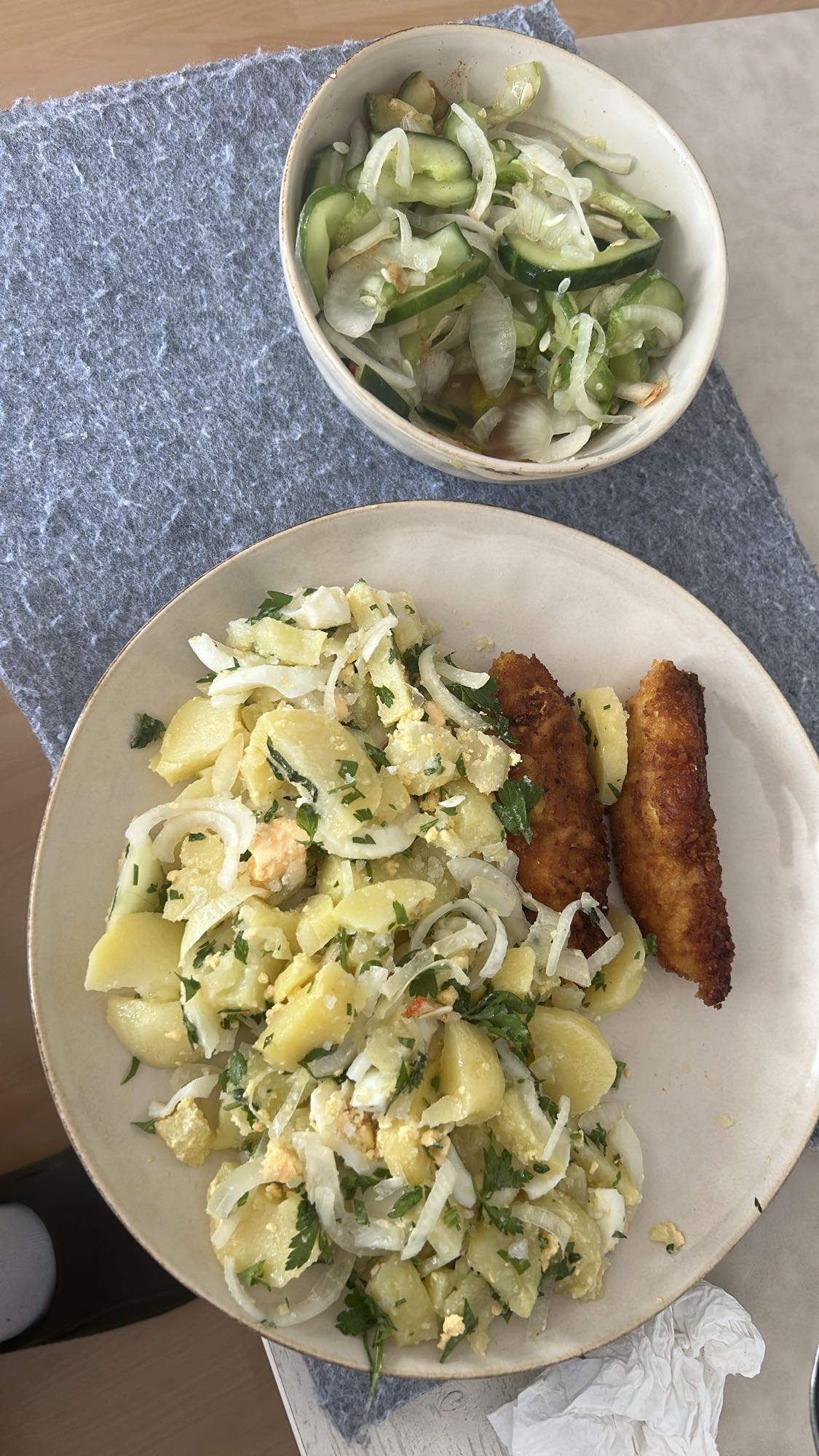 ensalada de papa con plátano
