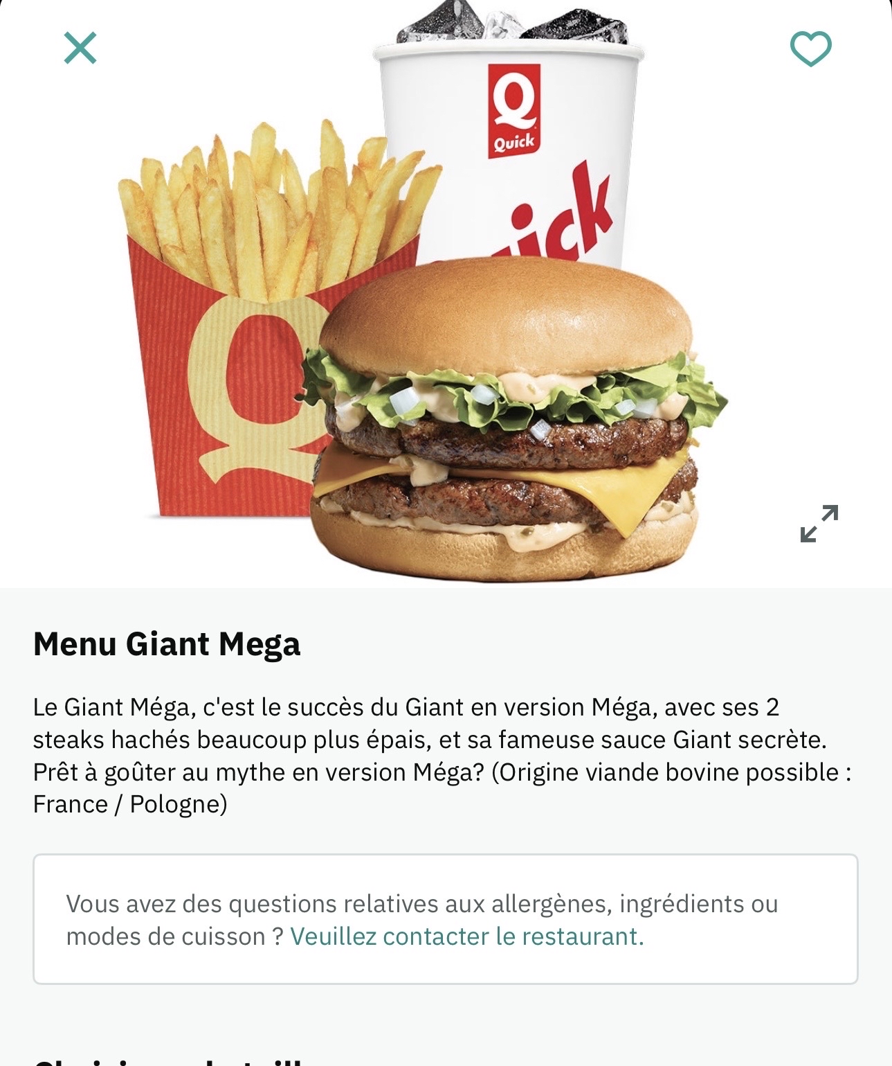 Menu Giant Méga