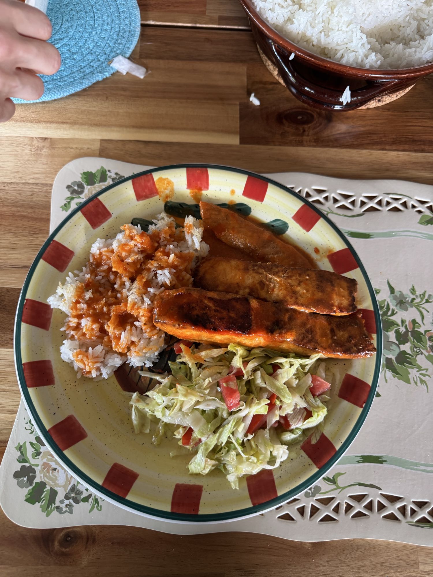 Salmón con arroz