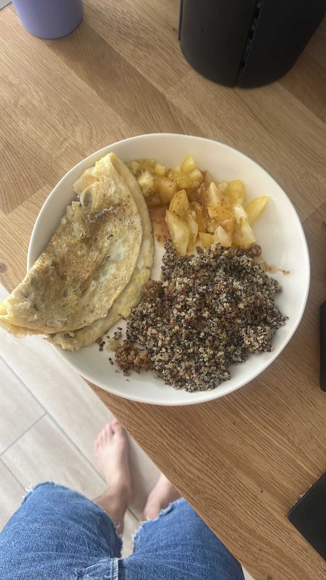 Omelette quinoa tomate jaune