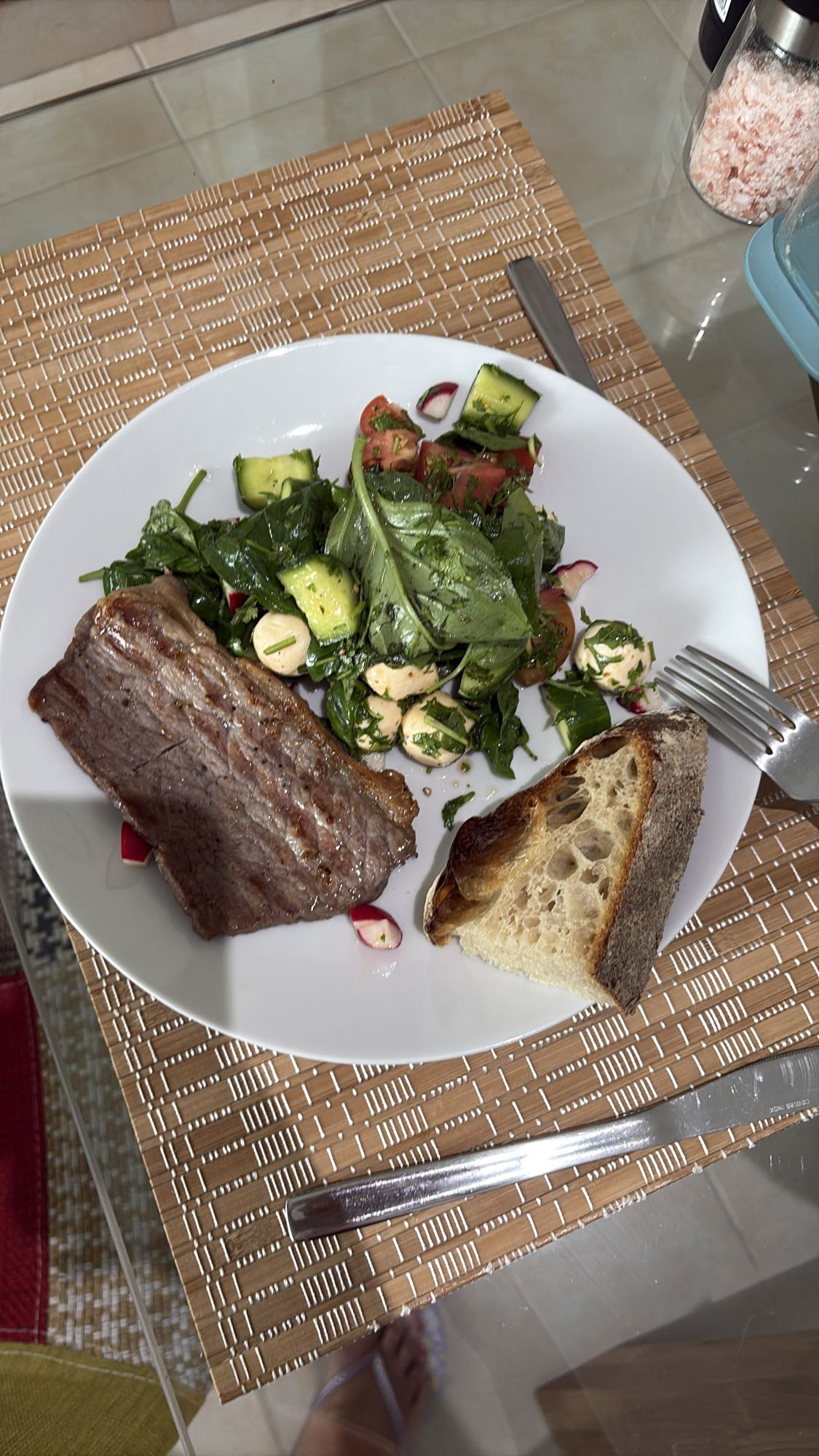 Steak Salad and Bread
