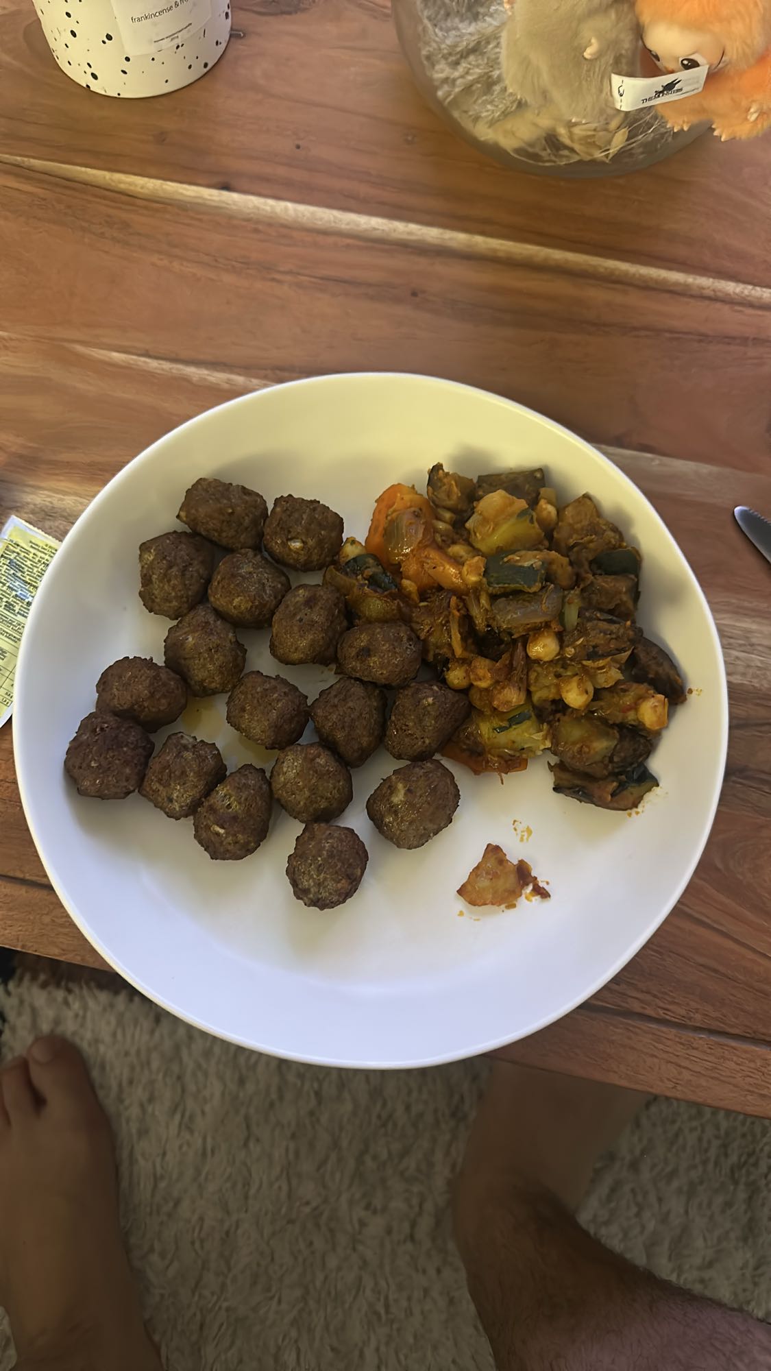 Boulettes et légumes