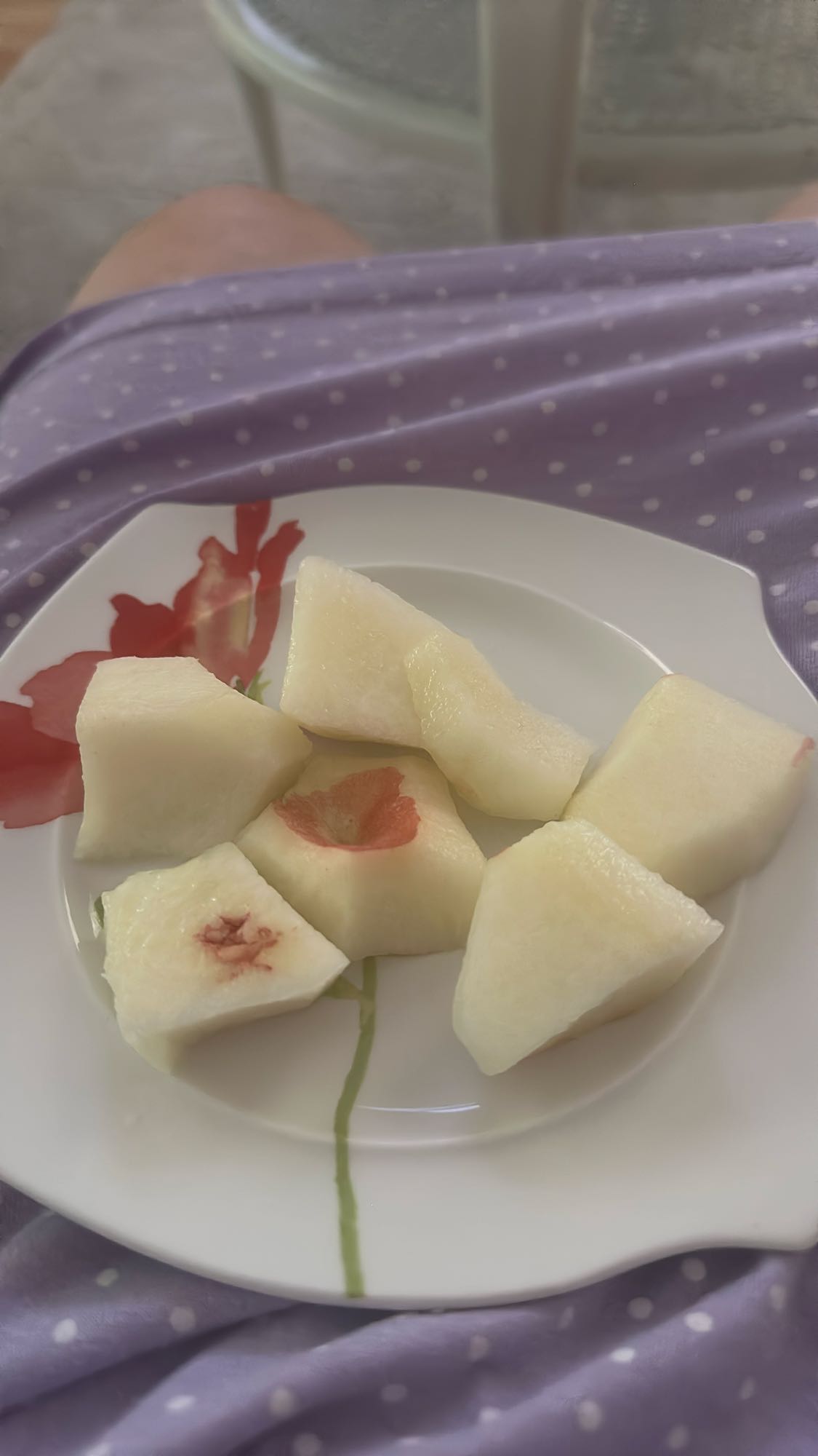Weiße Pfirsichstücke