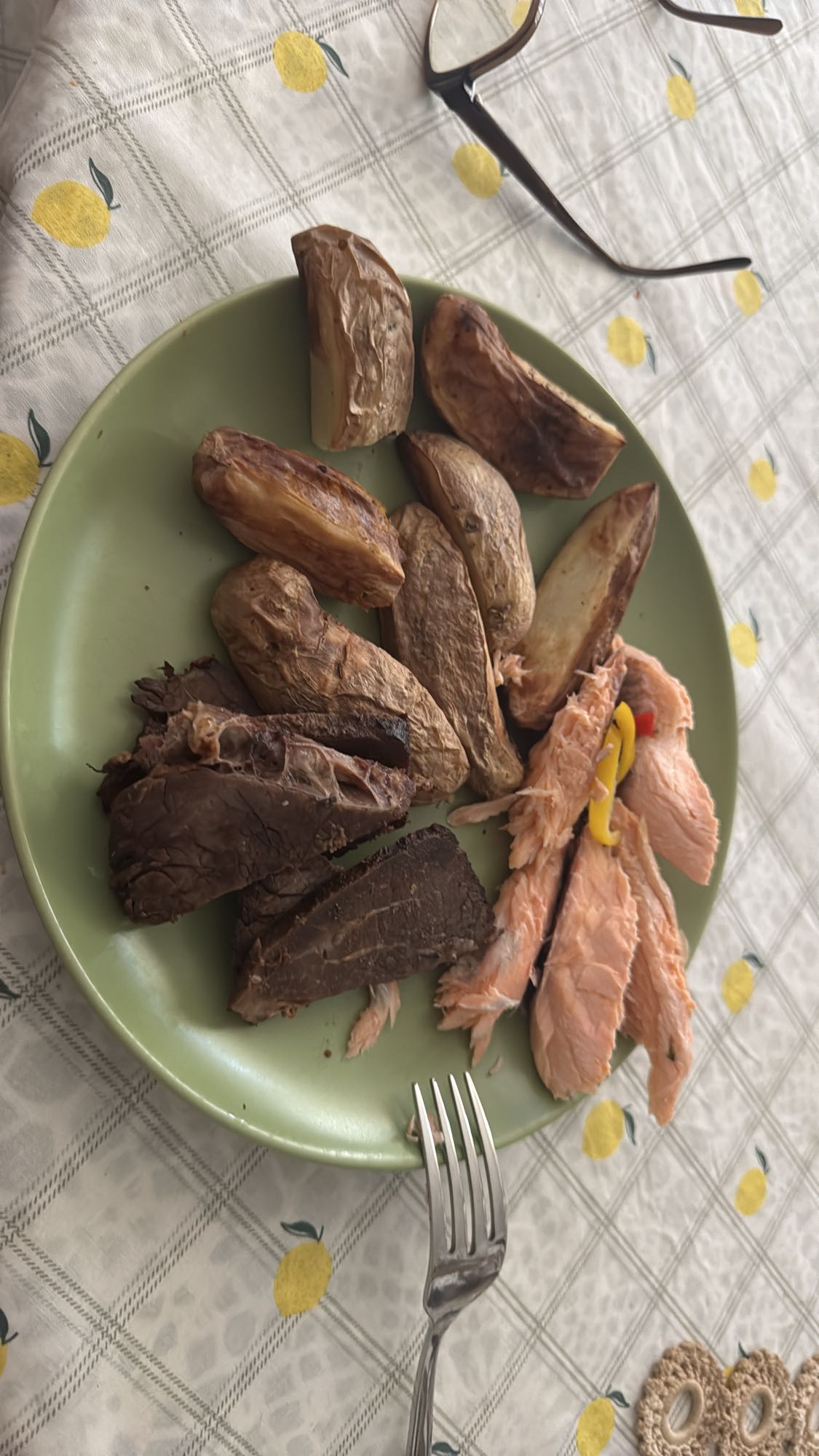 Lax kött och potatis