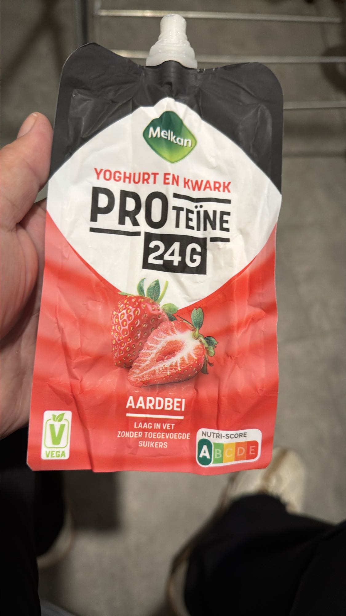 Aardbei proteïnekwark