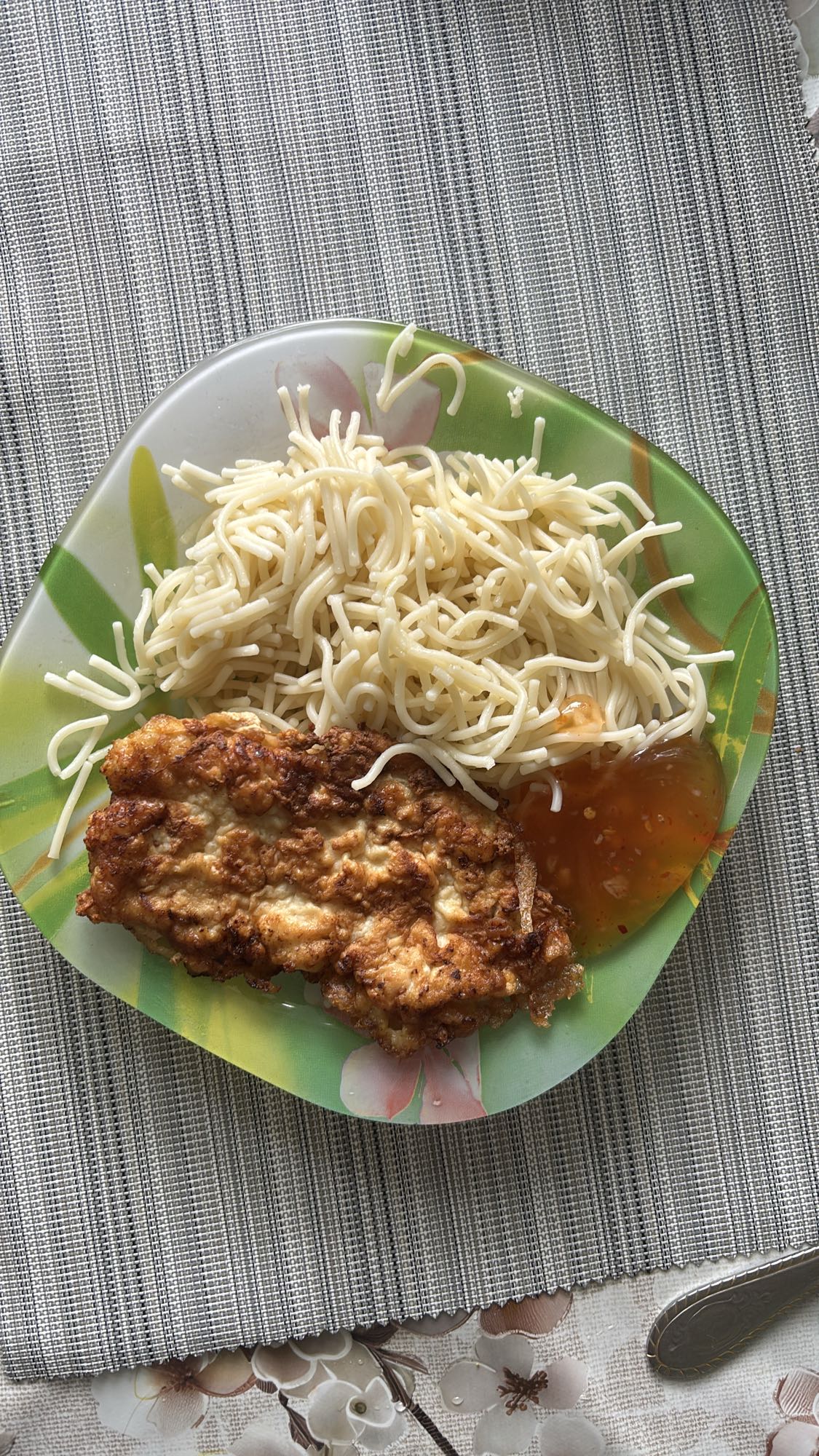 Лапша с отбивной