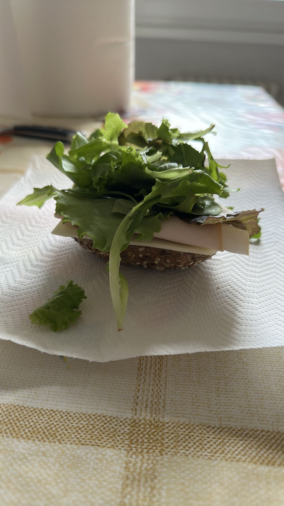 Sandviș cu brânză și salată