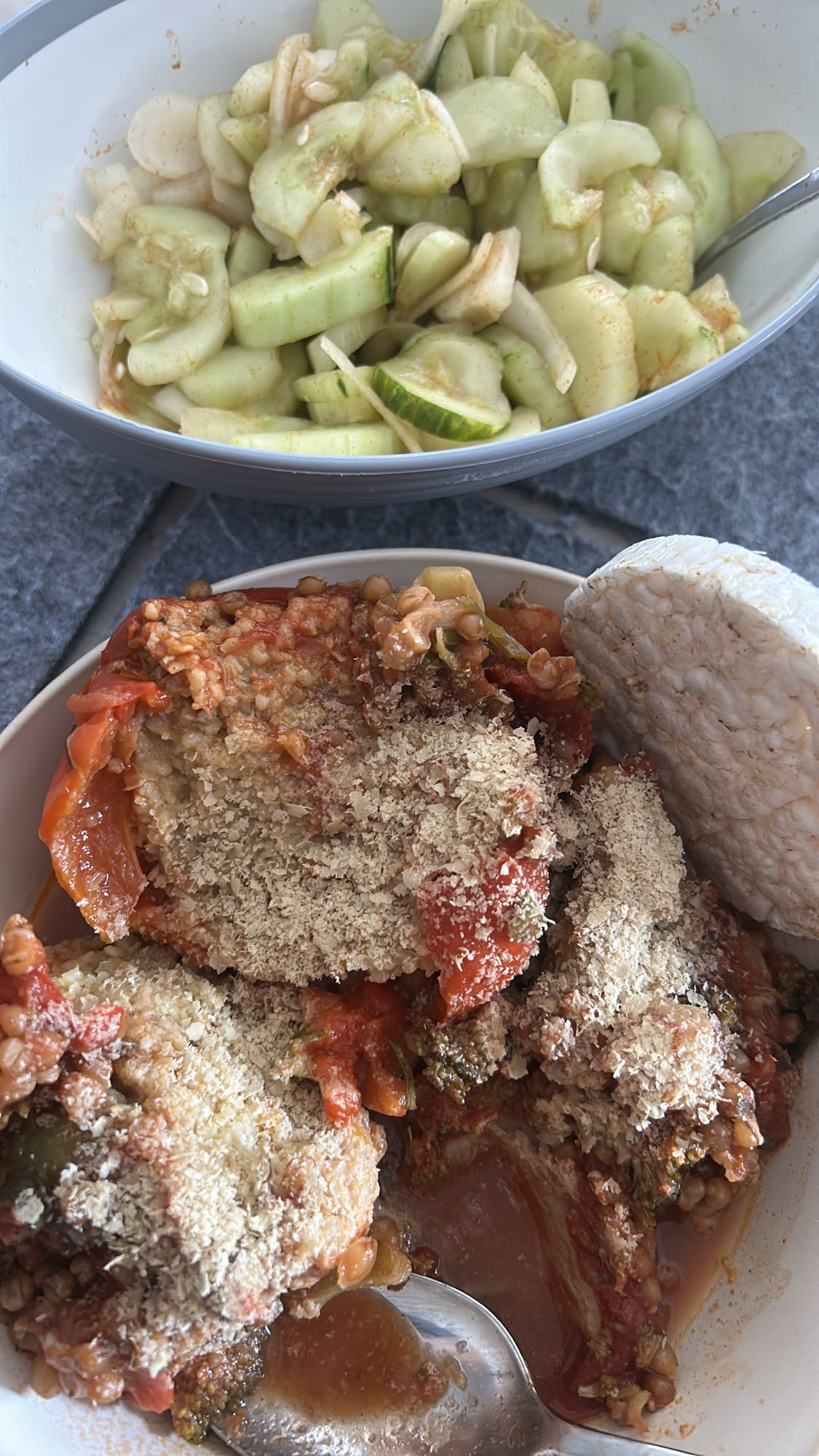 verduras al horno y pepino