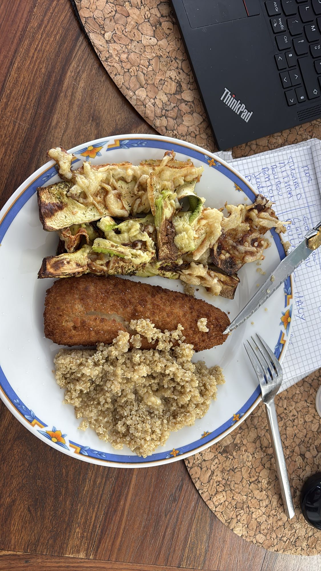 Poisson pané et quinoa