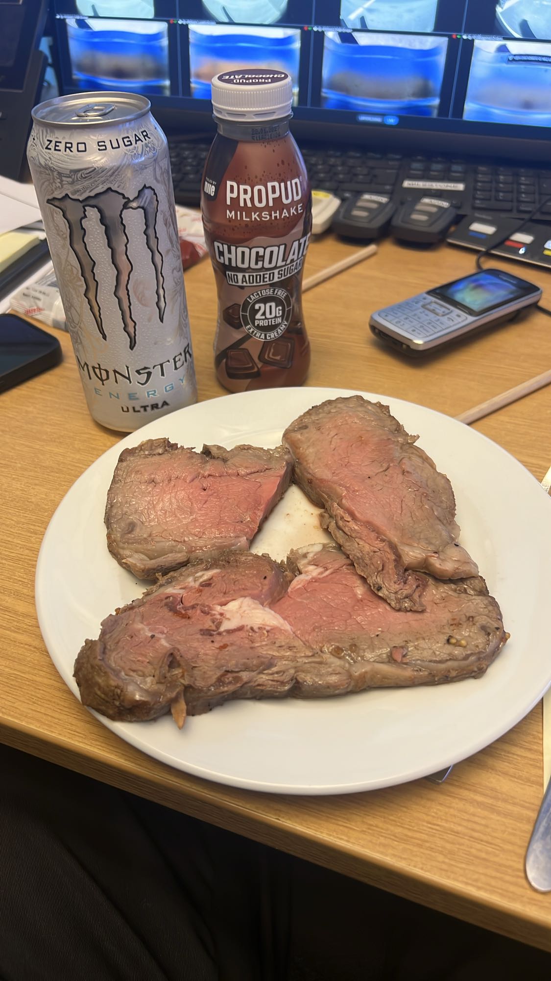 Entrecote med proteinshake