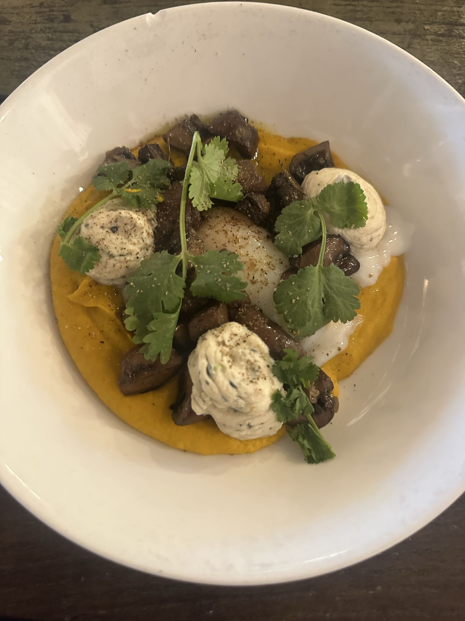 Purée de courge aux champignons