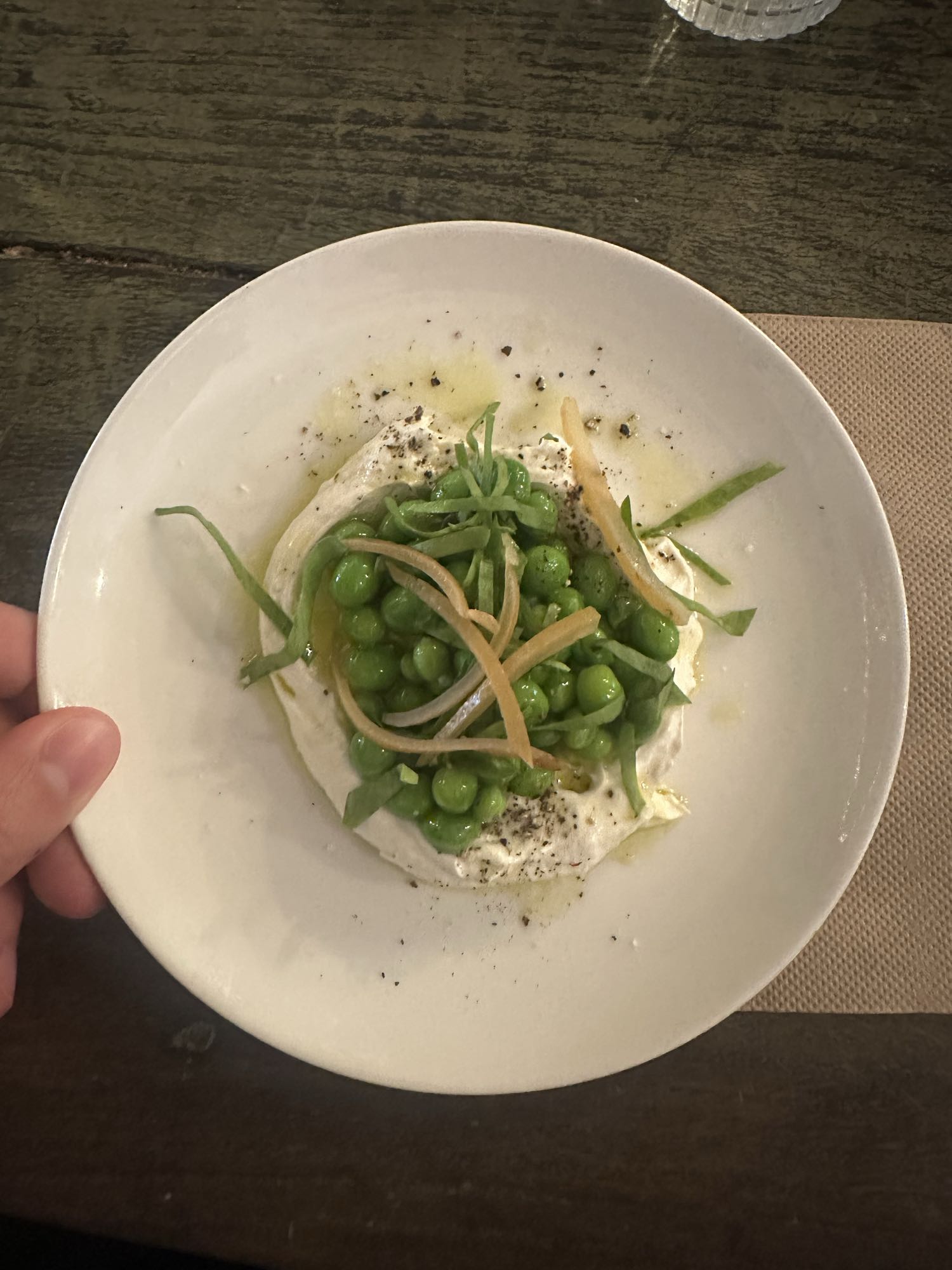 burrata aux petits pois