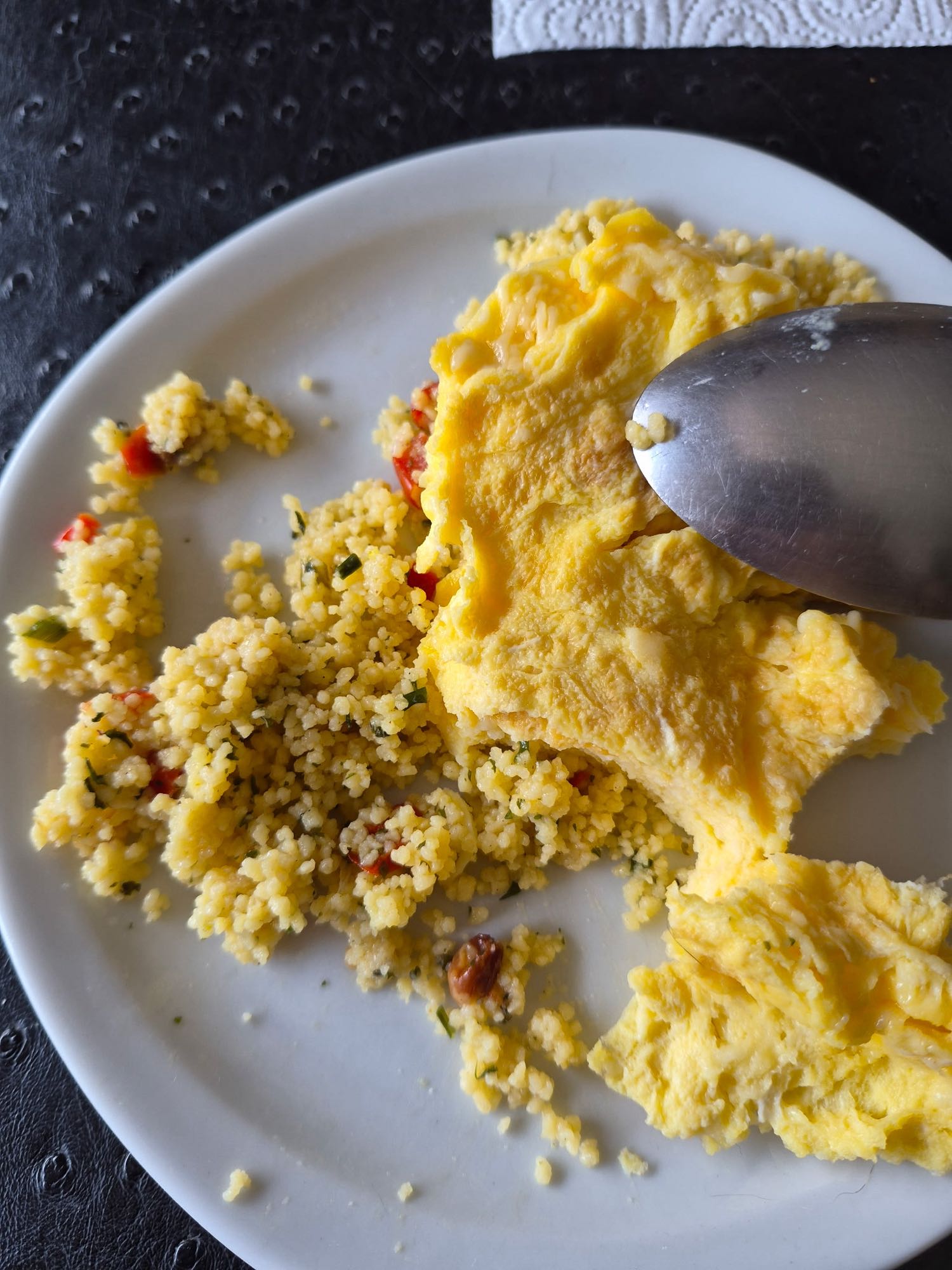 Omelette et couscous
