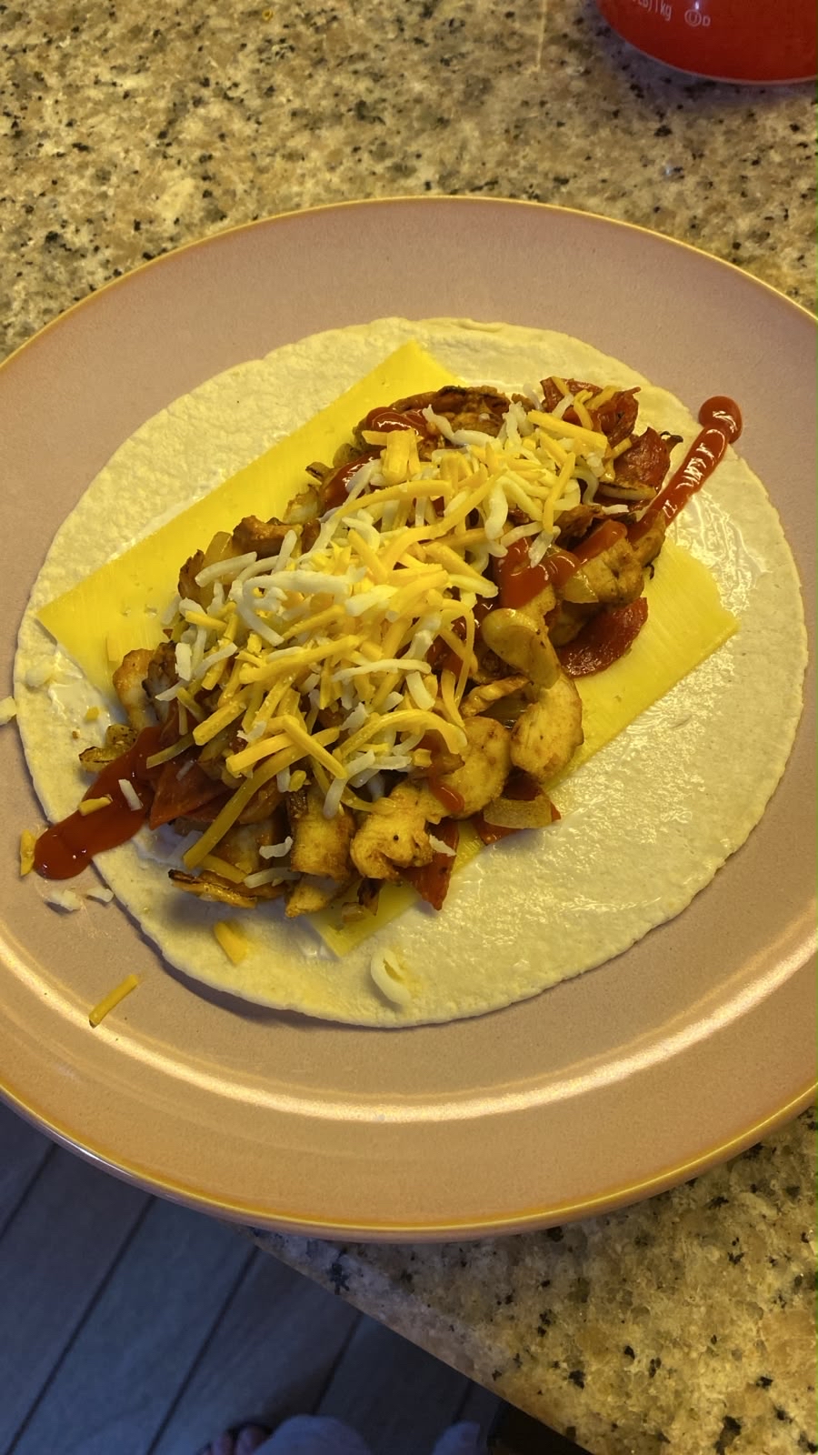wrap de pollo con queso