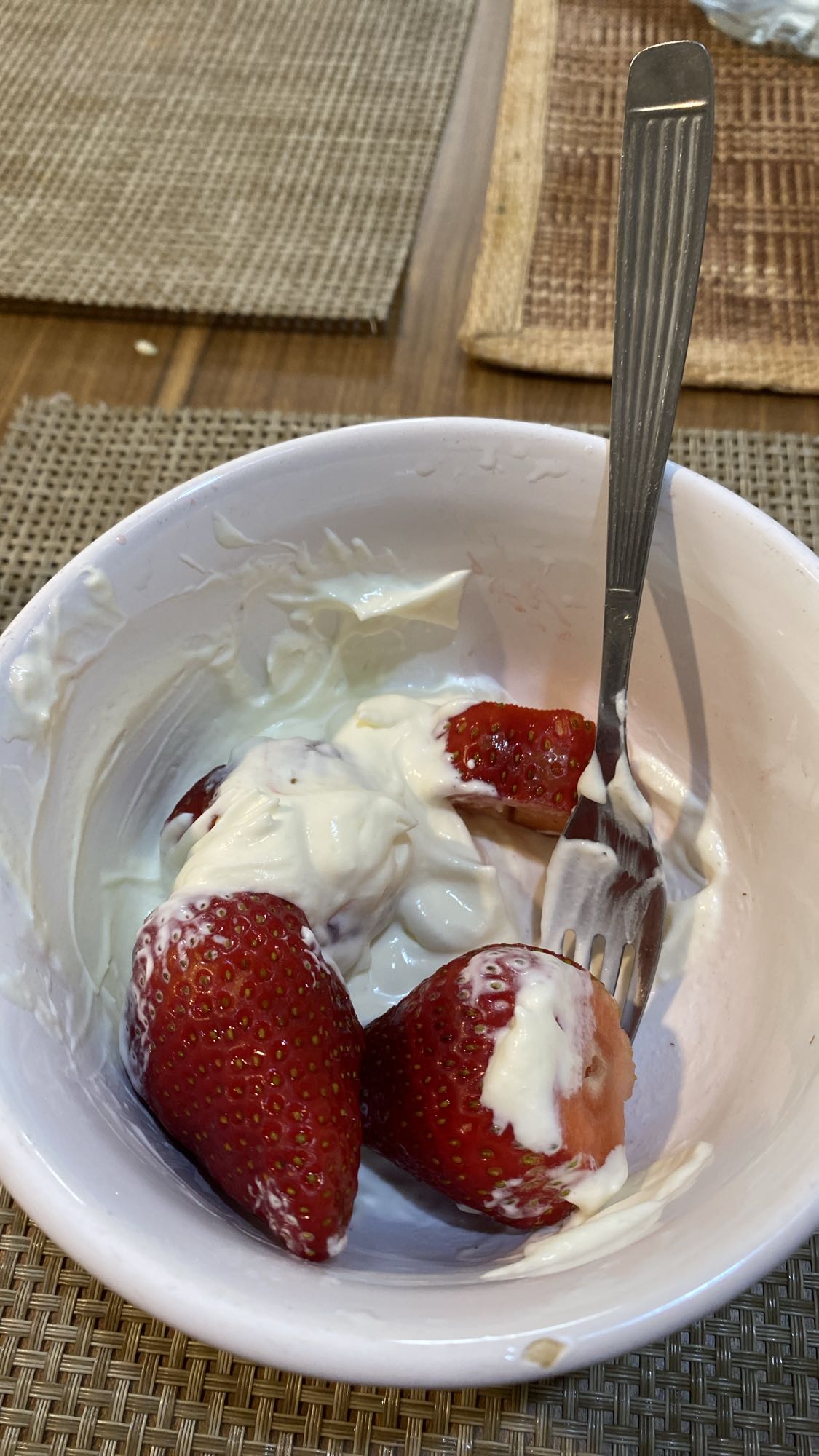 fresas con yogur
