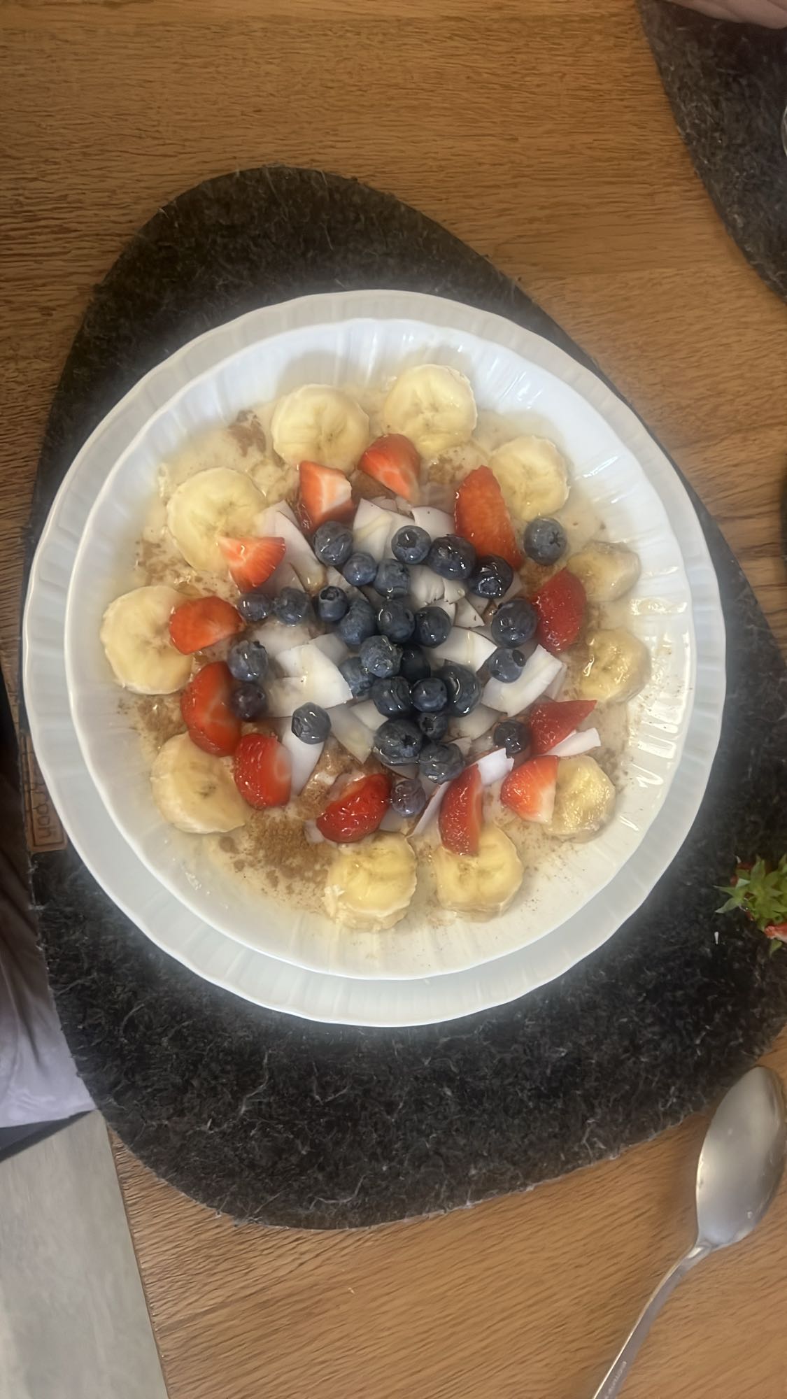Porridge con frutta