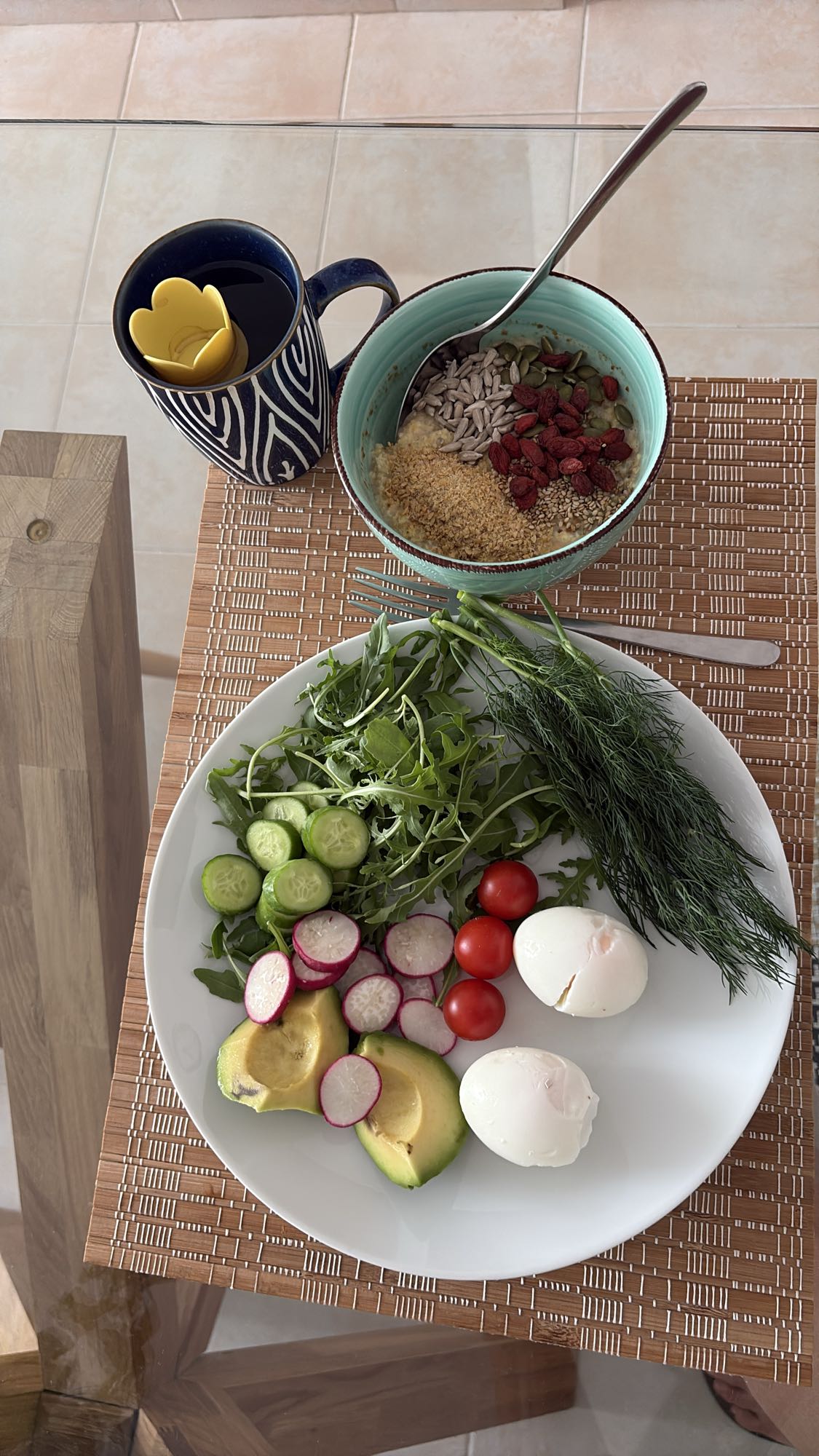 Eggs Salad and Oat Bowl
