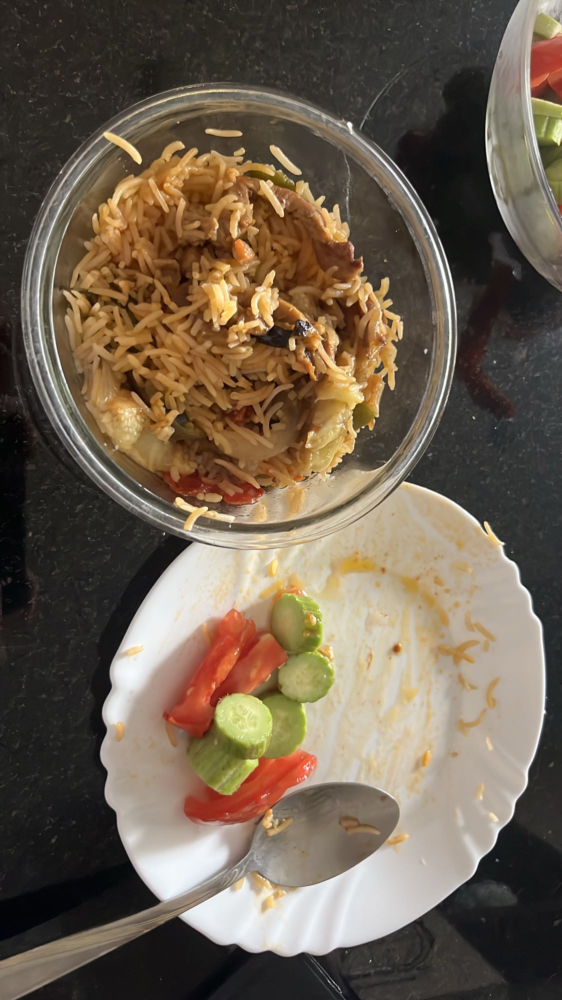 Vegetable Rice Bowl with Cooked Beef