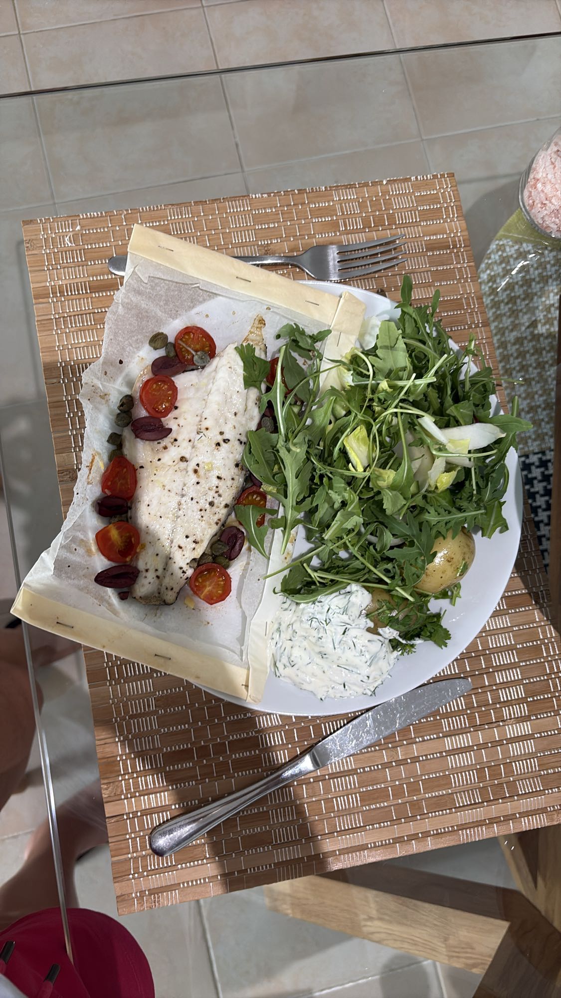 Baked Fish Salad Plate
