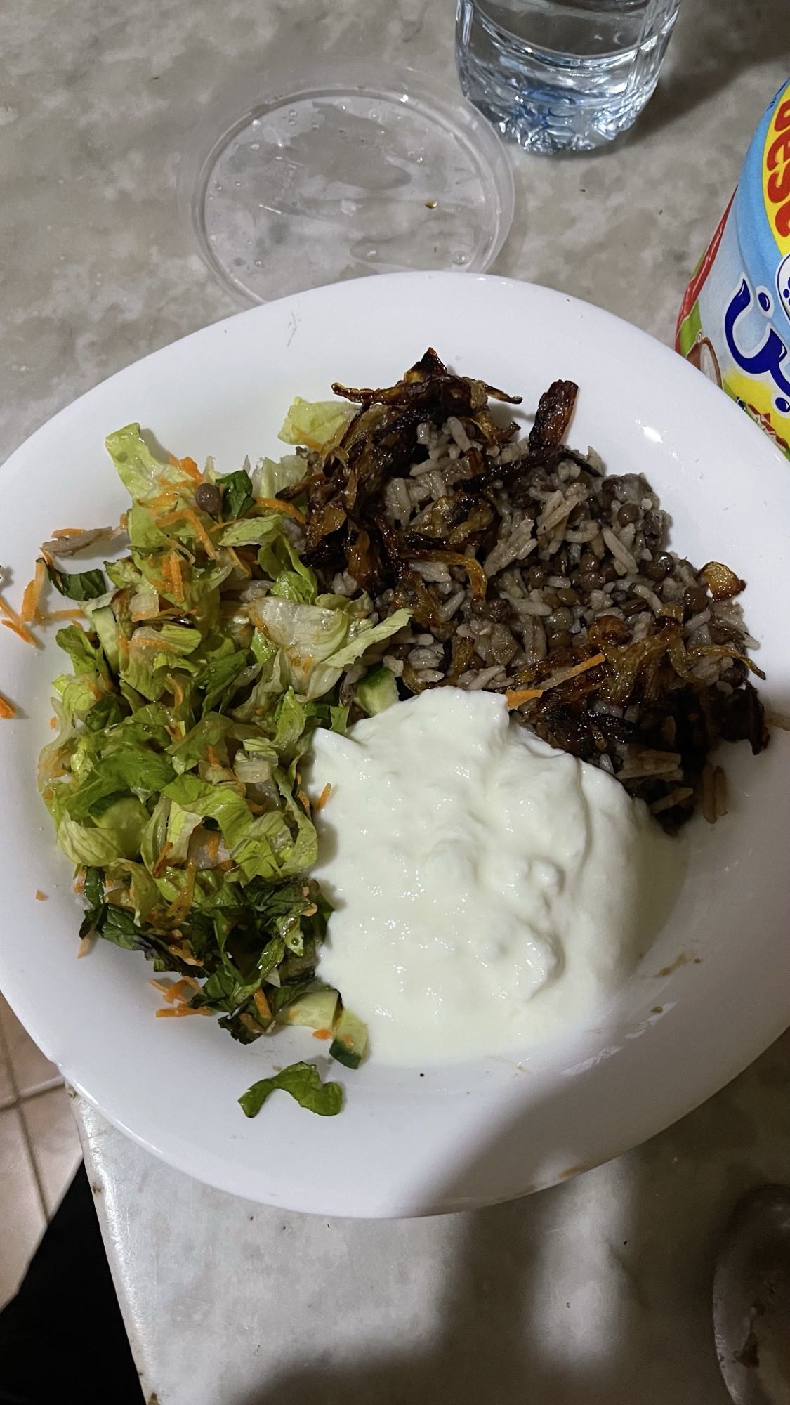 Rice Lentils Salad Yogurt