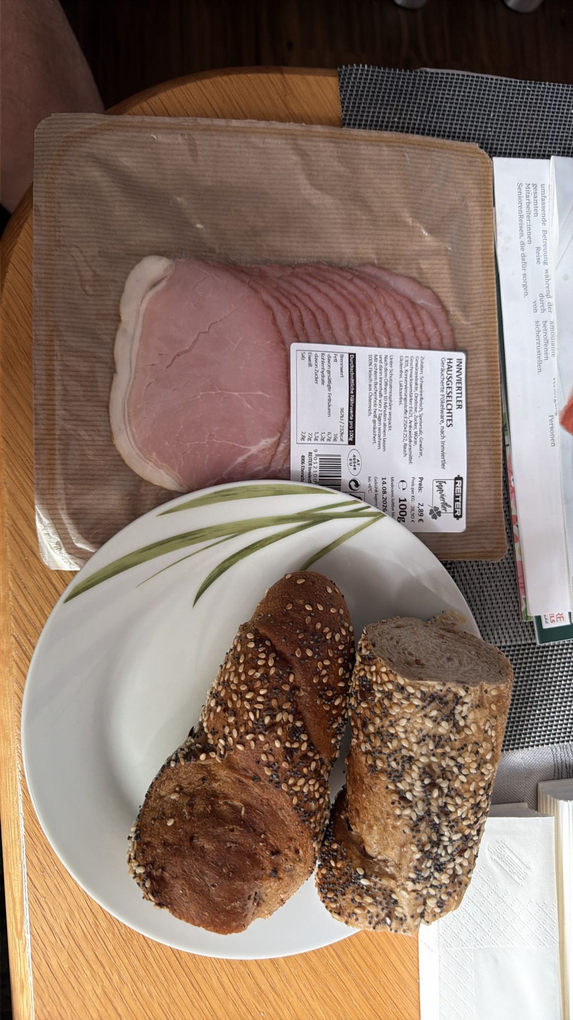 Kornbrot mit Schinken