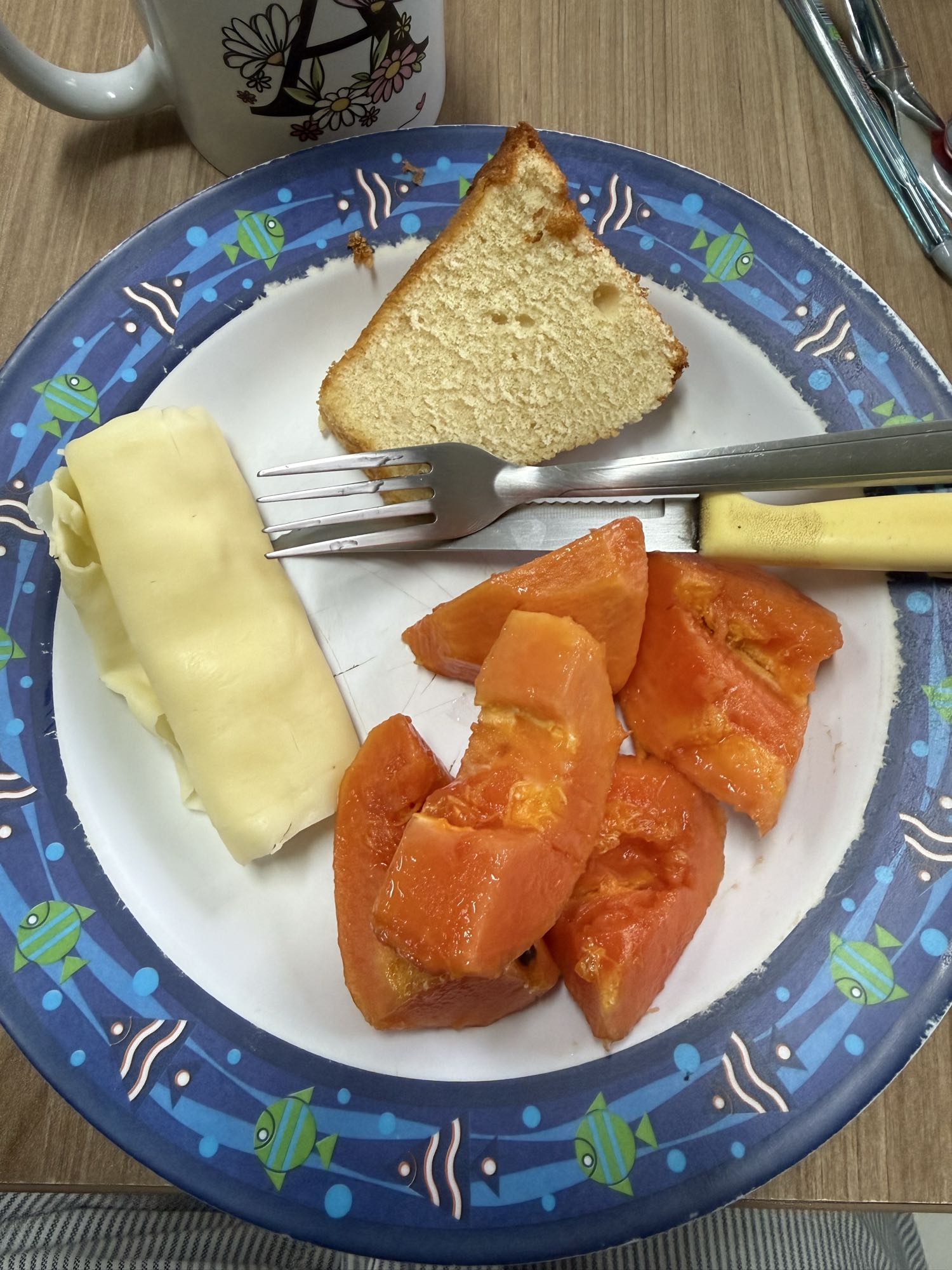 bolo com mamão e queijo