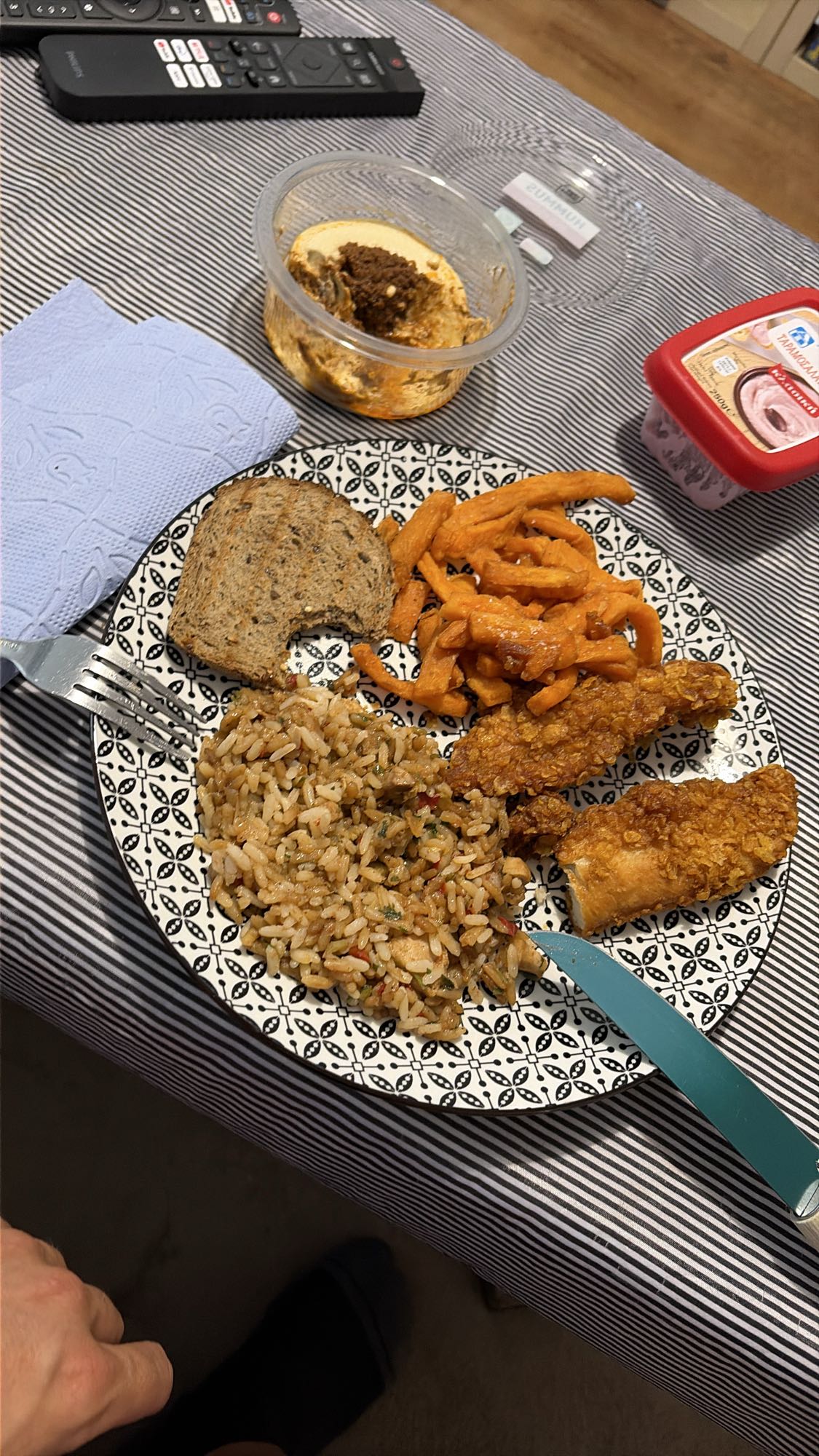 Пиле с ориз и батат