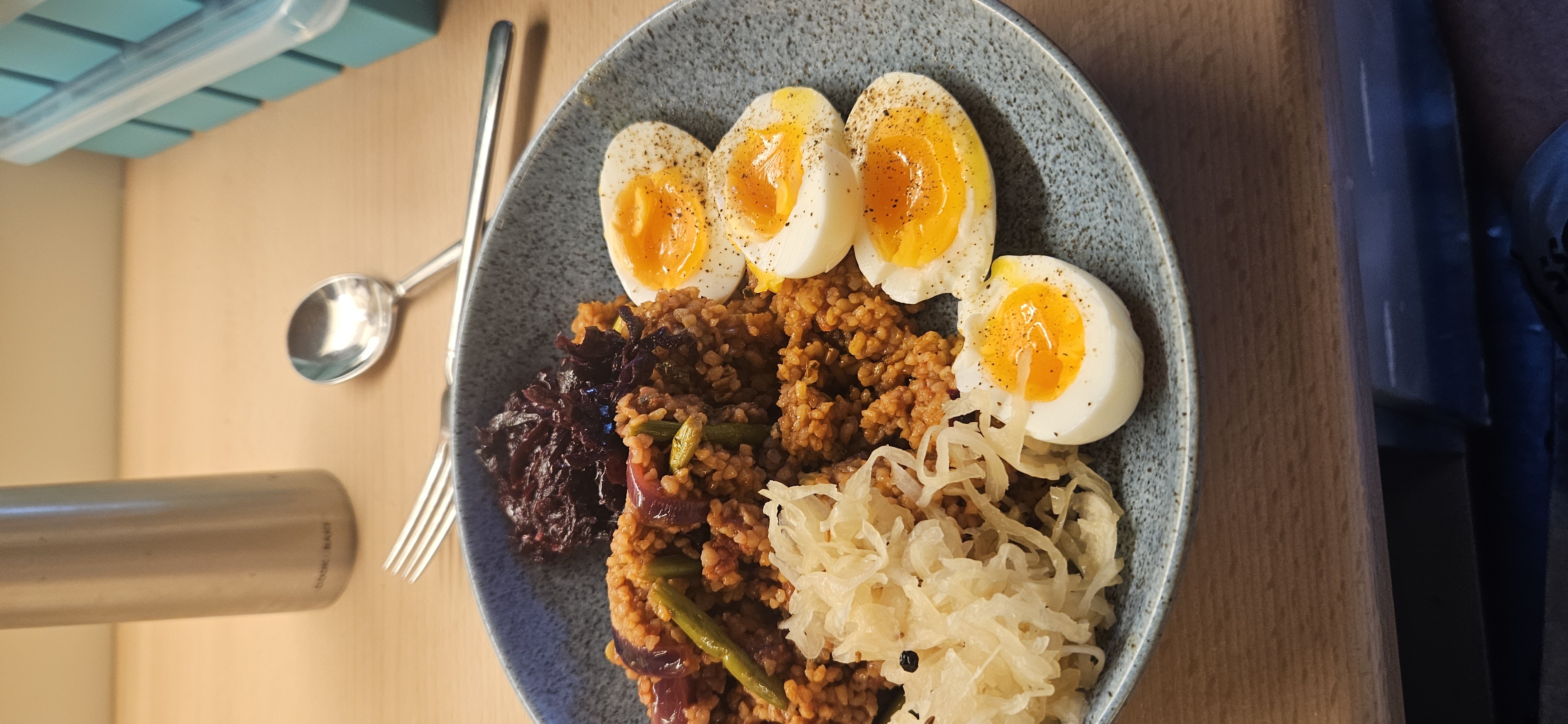 Bulgur Wheat Bowl with Eggs