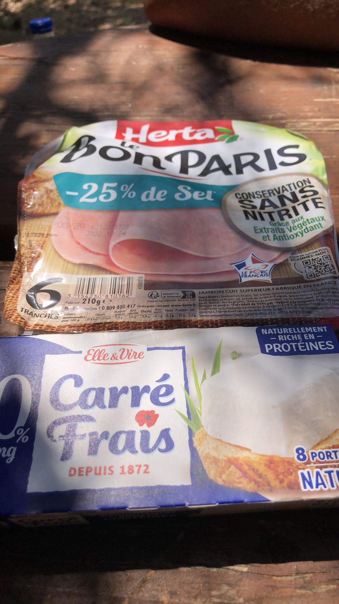 Jambon et carré frais