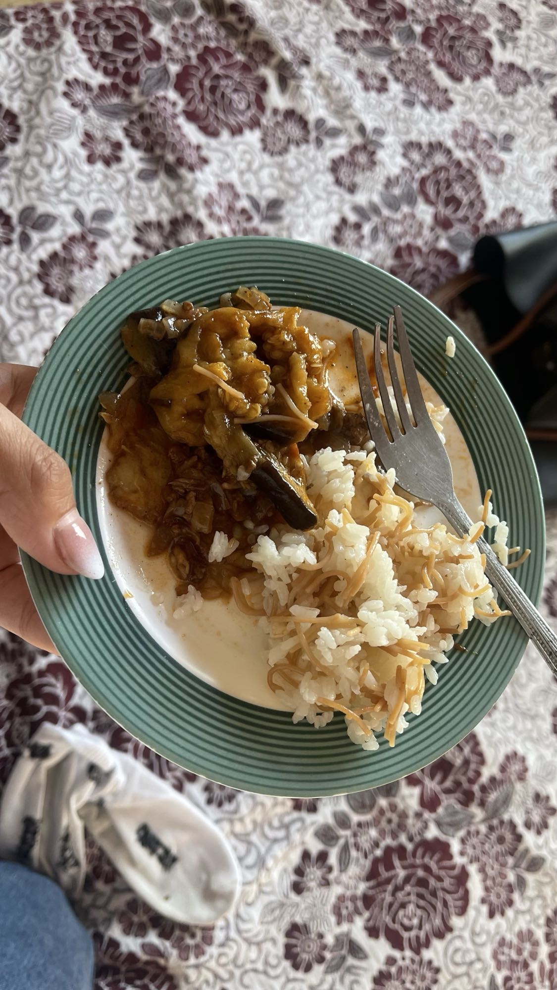Rice with Eggplant Stew