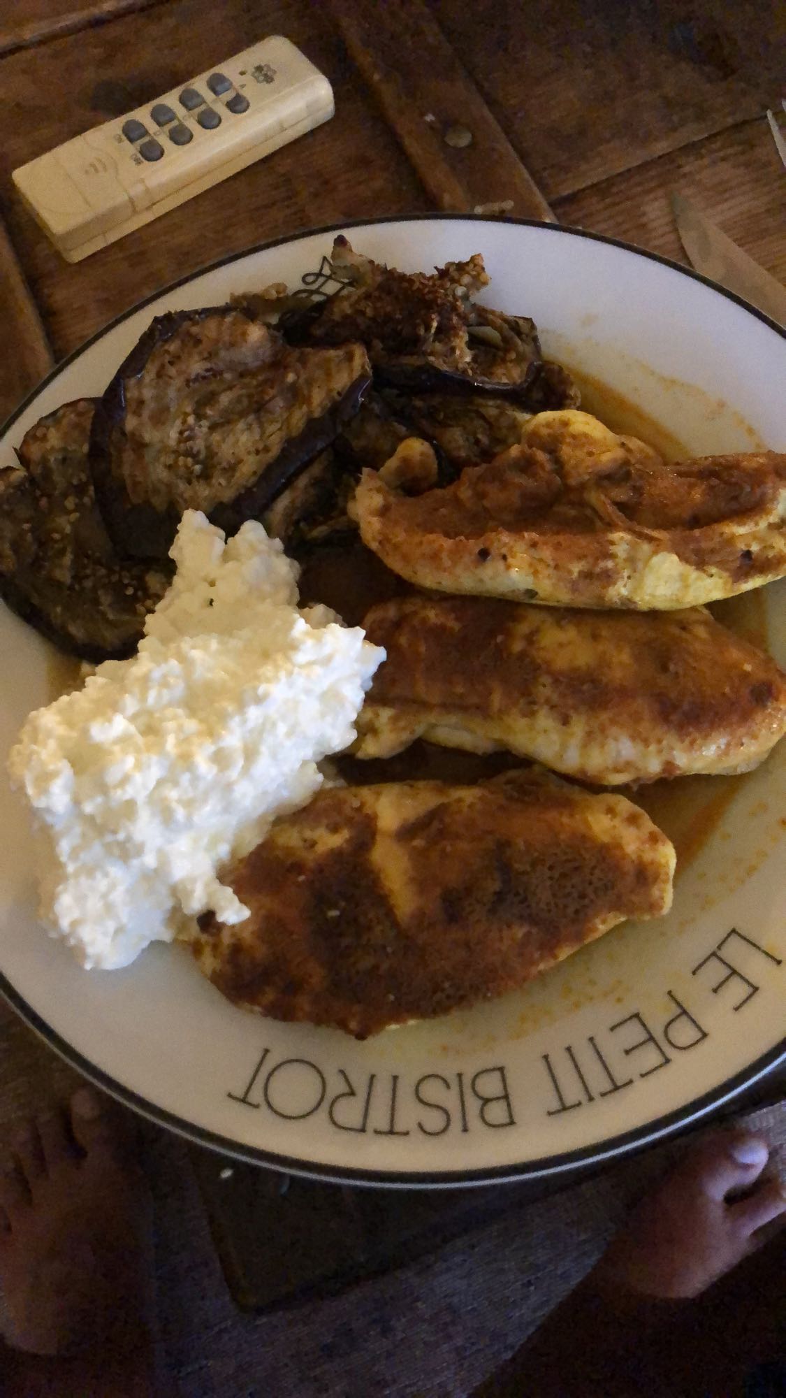 Poulet aubergine ricotta