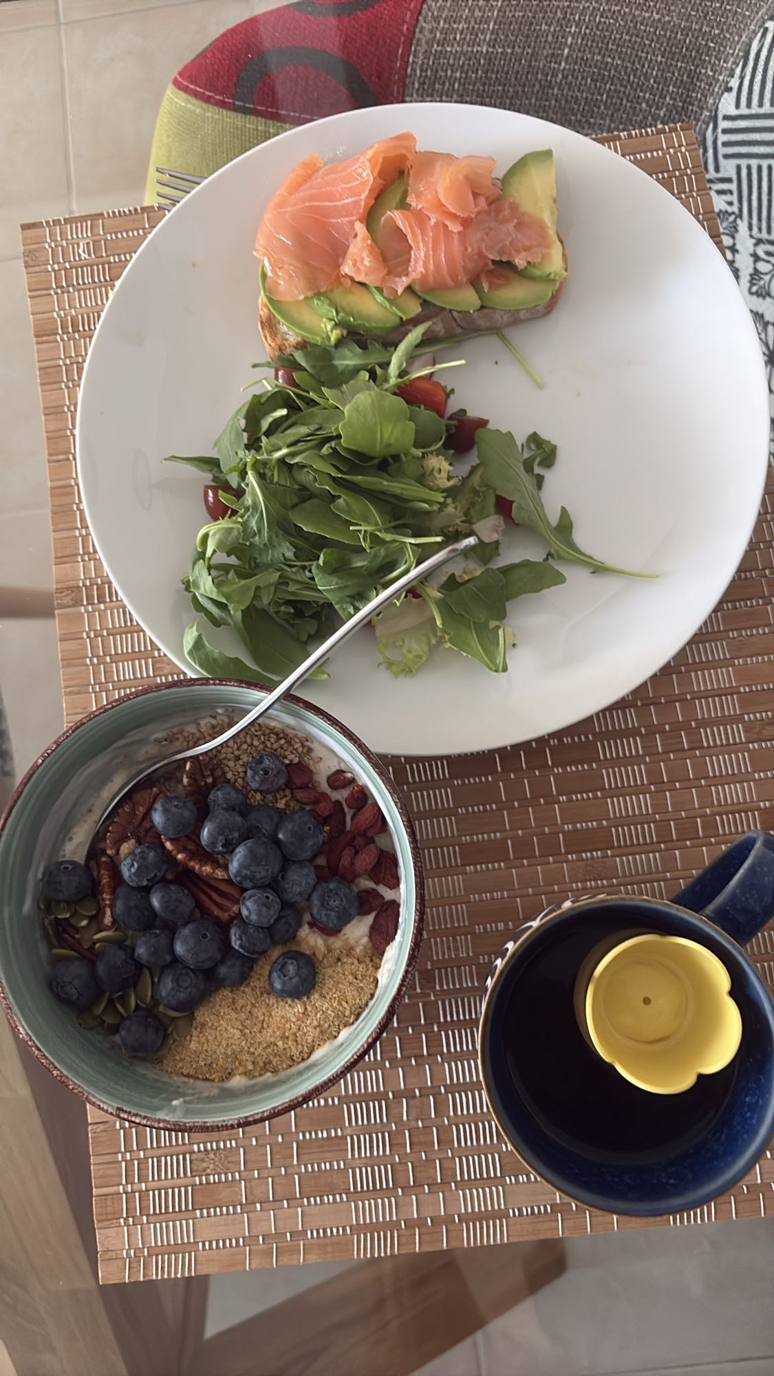 Salmon Toast Coconut Yogurt Bowl