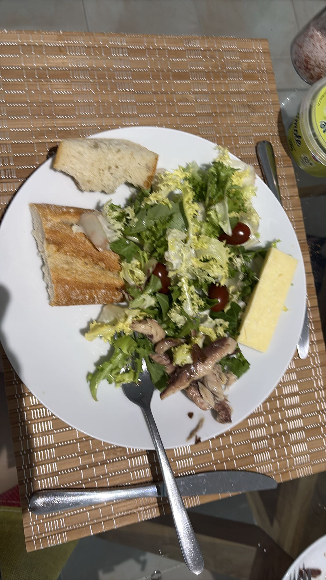 Salad Bread and Cheese with Tinned Mackerel