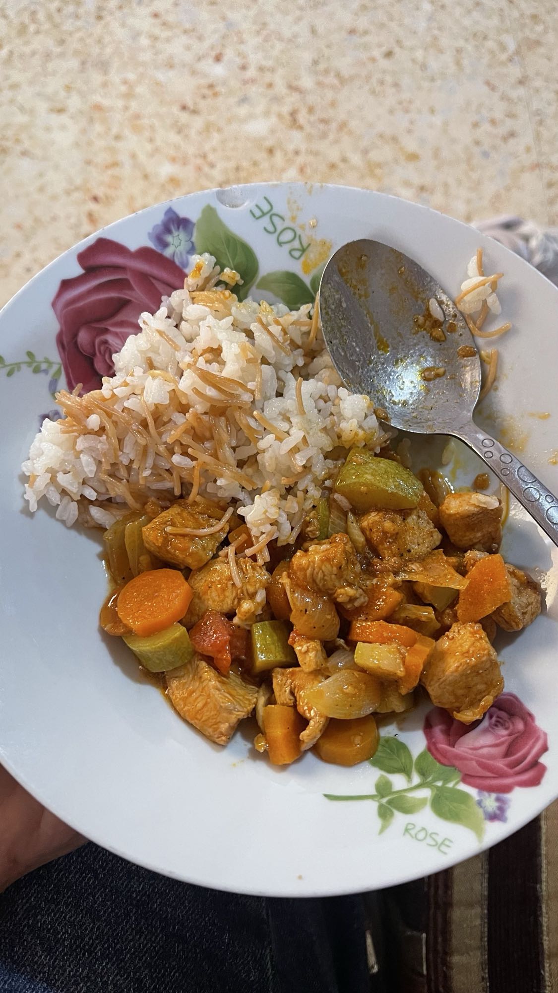 Rice with Chicken Stew