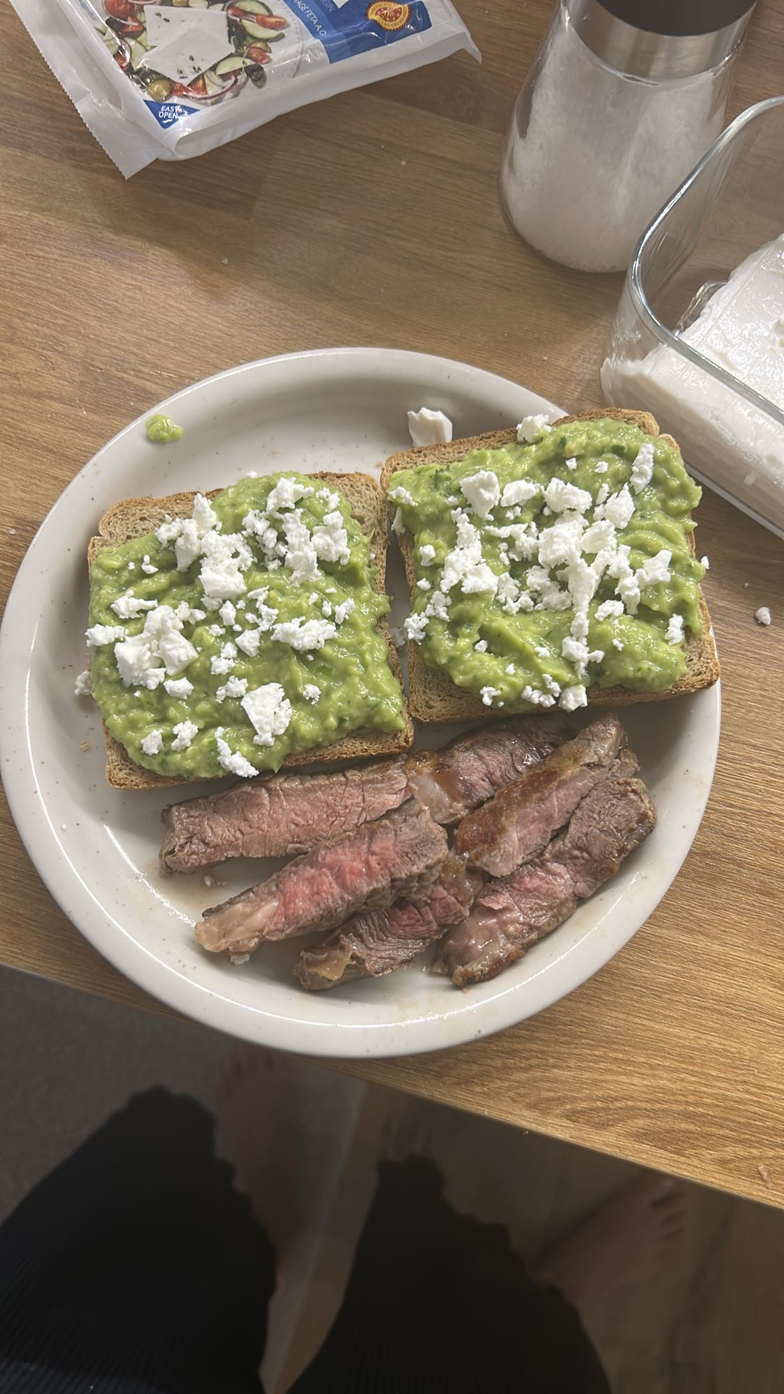 Guacamole Toast and Steak