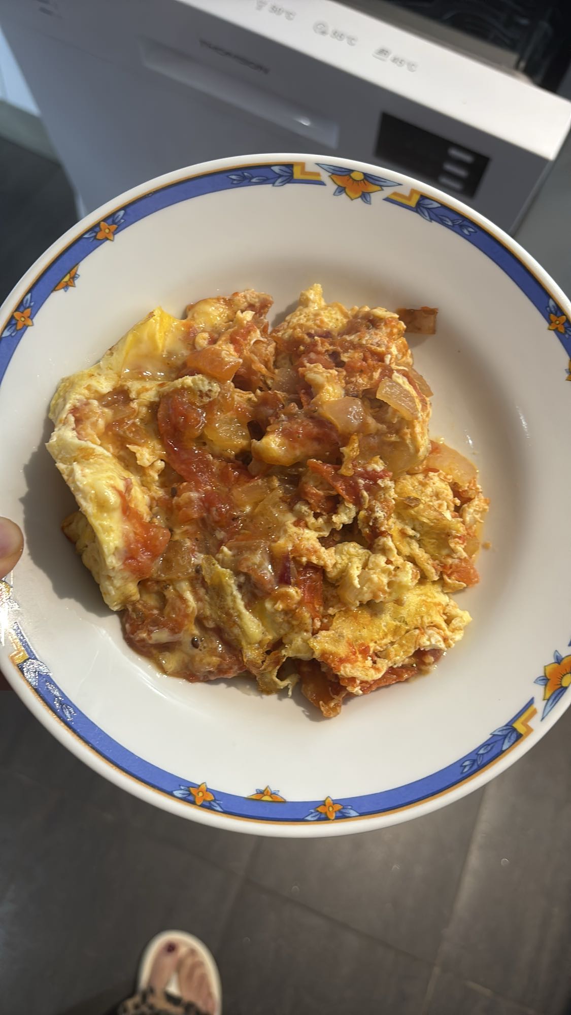 Omelette tomate oignon
