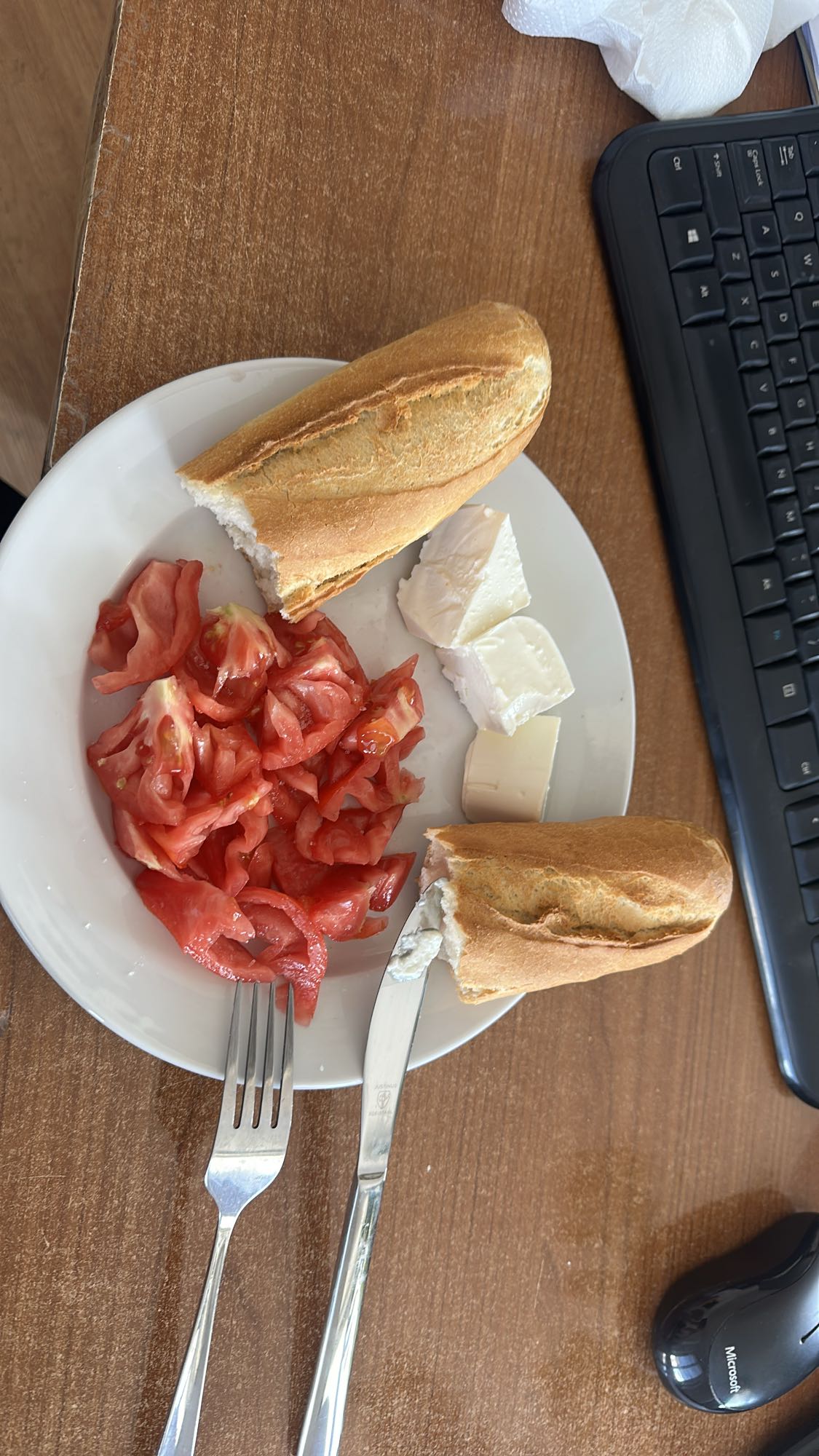 Bread Cheese Tomato Plate